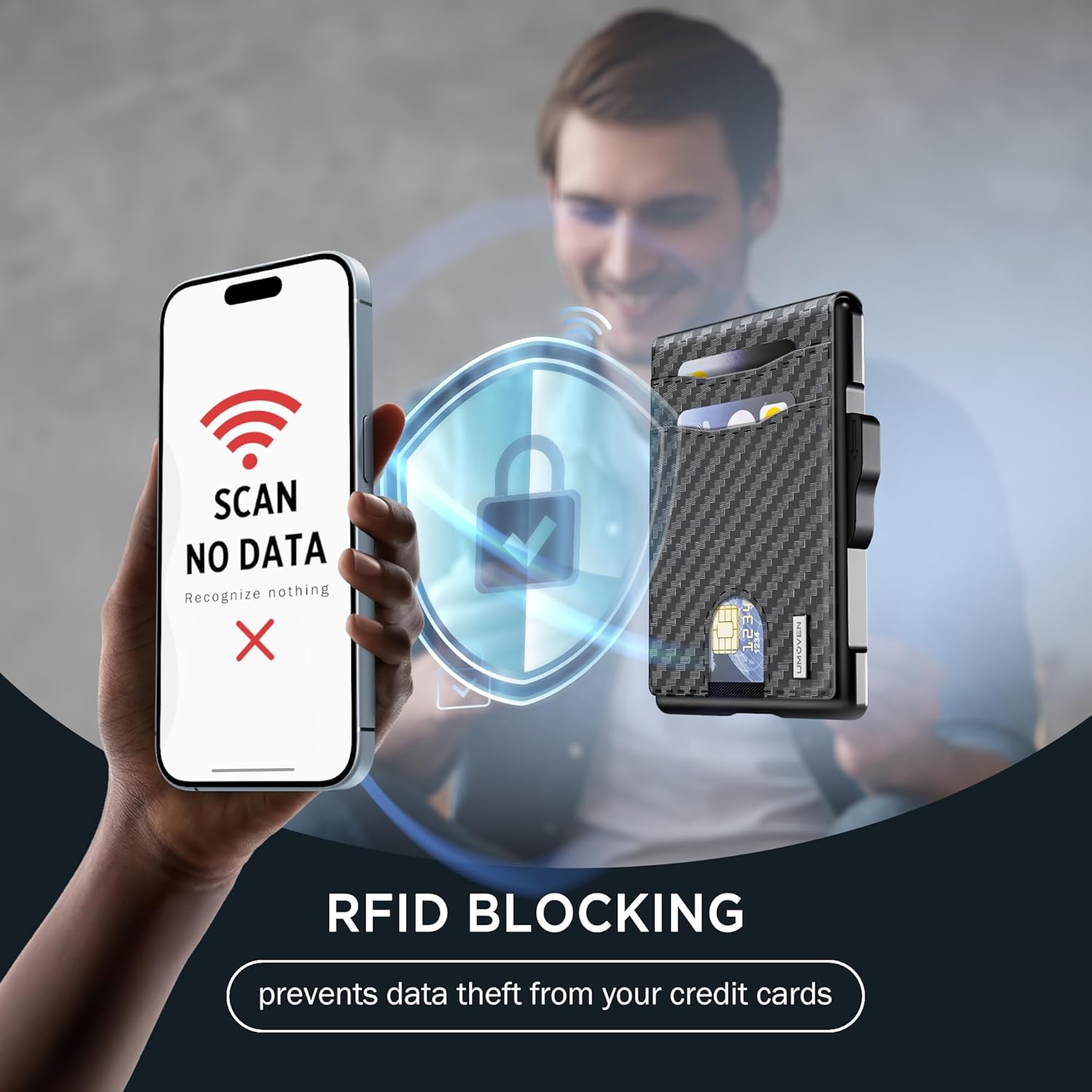 Slim Pop Up RFID Wallet for Men, Aluminum Front Pocket Card Holder