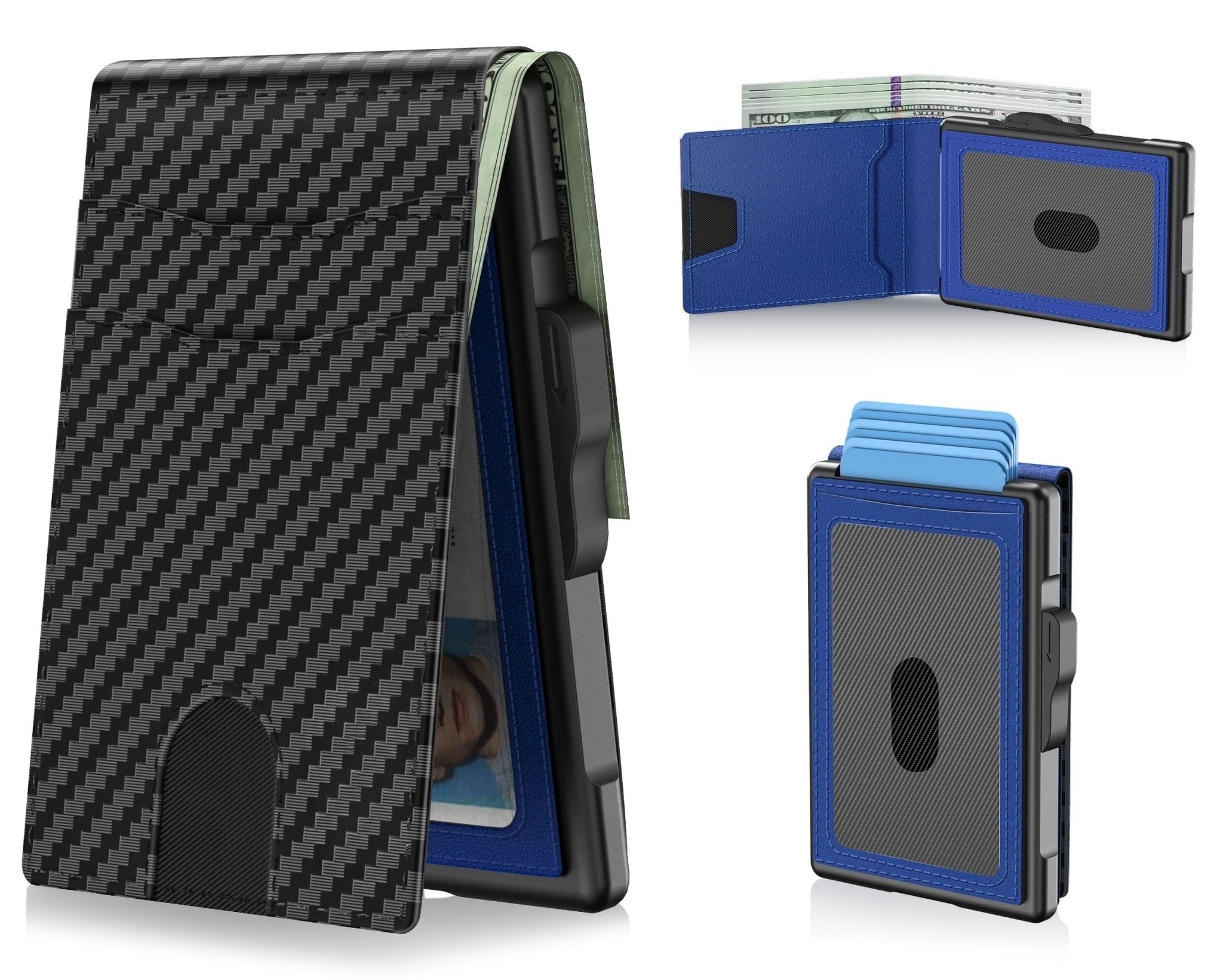 Slim Pop Up RFID Wallet for Men, Aluminum Front Pocket Card Holder