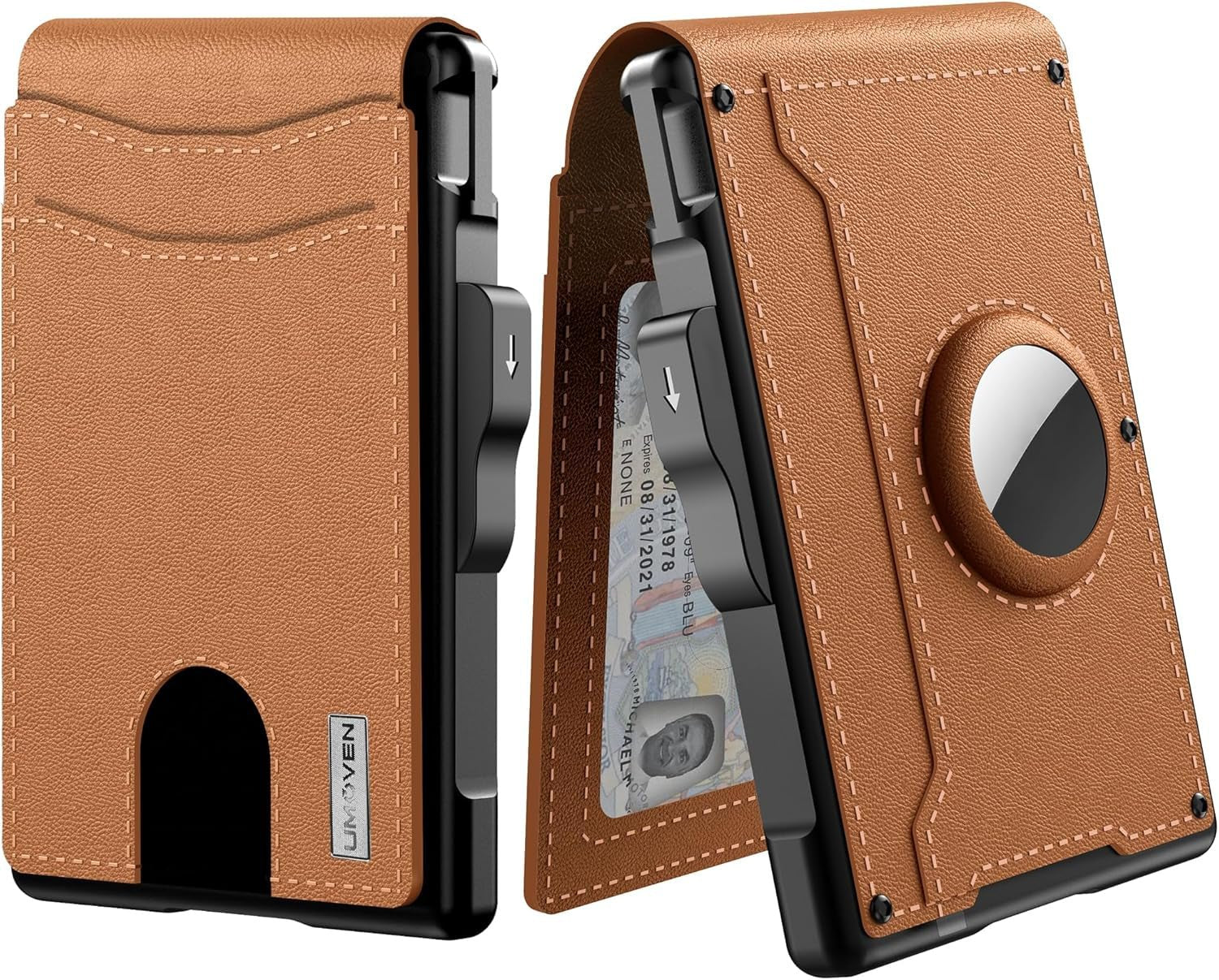 Slim RFID Airtag Wallet for Men - Pop - Up Leather Card Holder & Money Clip - Abbycart