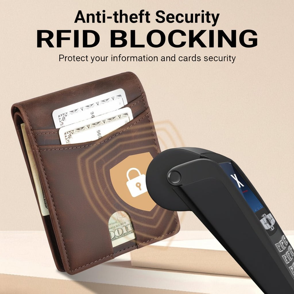 Slim RFID Blocking Leather Wallet for Men – 15 Card Bifold Design