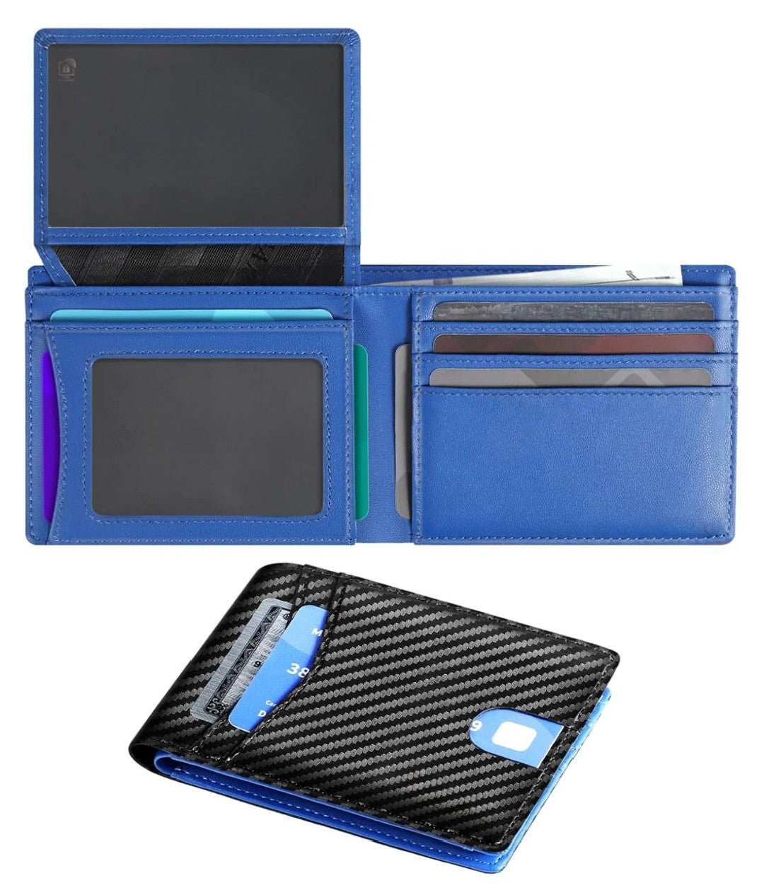 Slim RFID Blocking Leather Wallet for Men – 15 Card Bifold Design