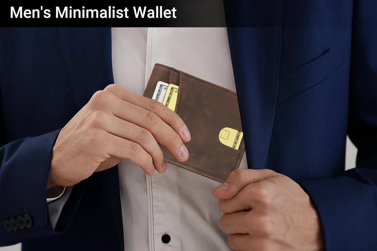 Slim RFID Blocking Leather Wallet for Men – 15 Card Bifold Design