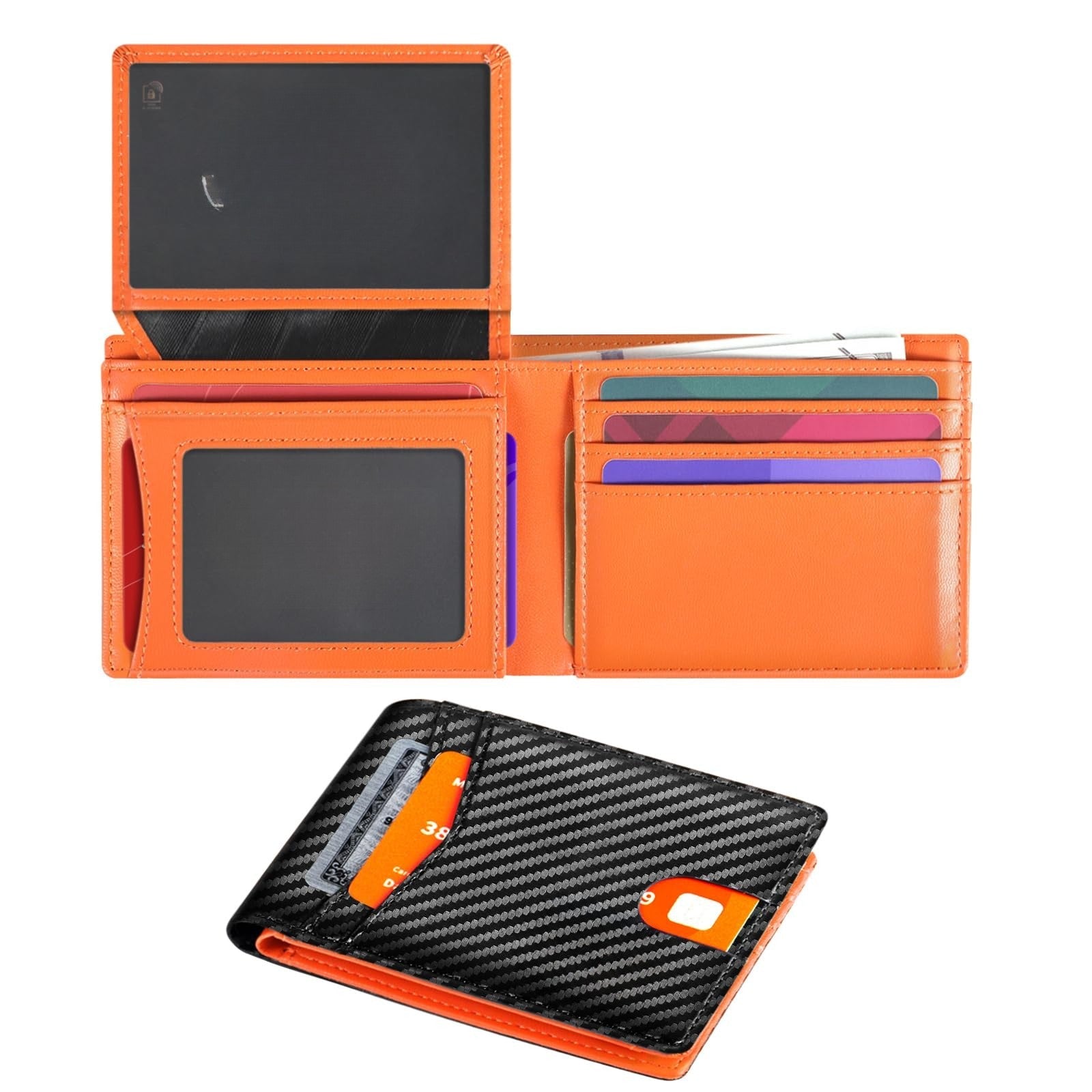 Slim RFID Blocking Leather Wallet for Men – 15 Card Bifold Design