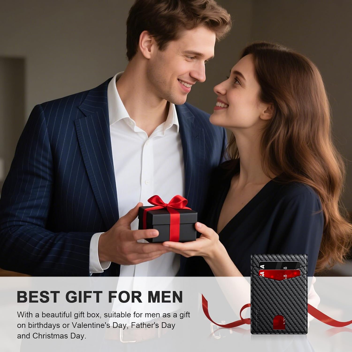 Slim RFID Blocking Leather Wallet for Men with 14 Card Slots