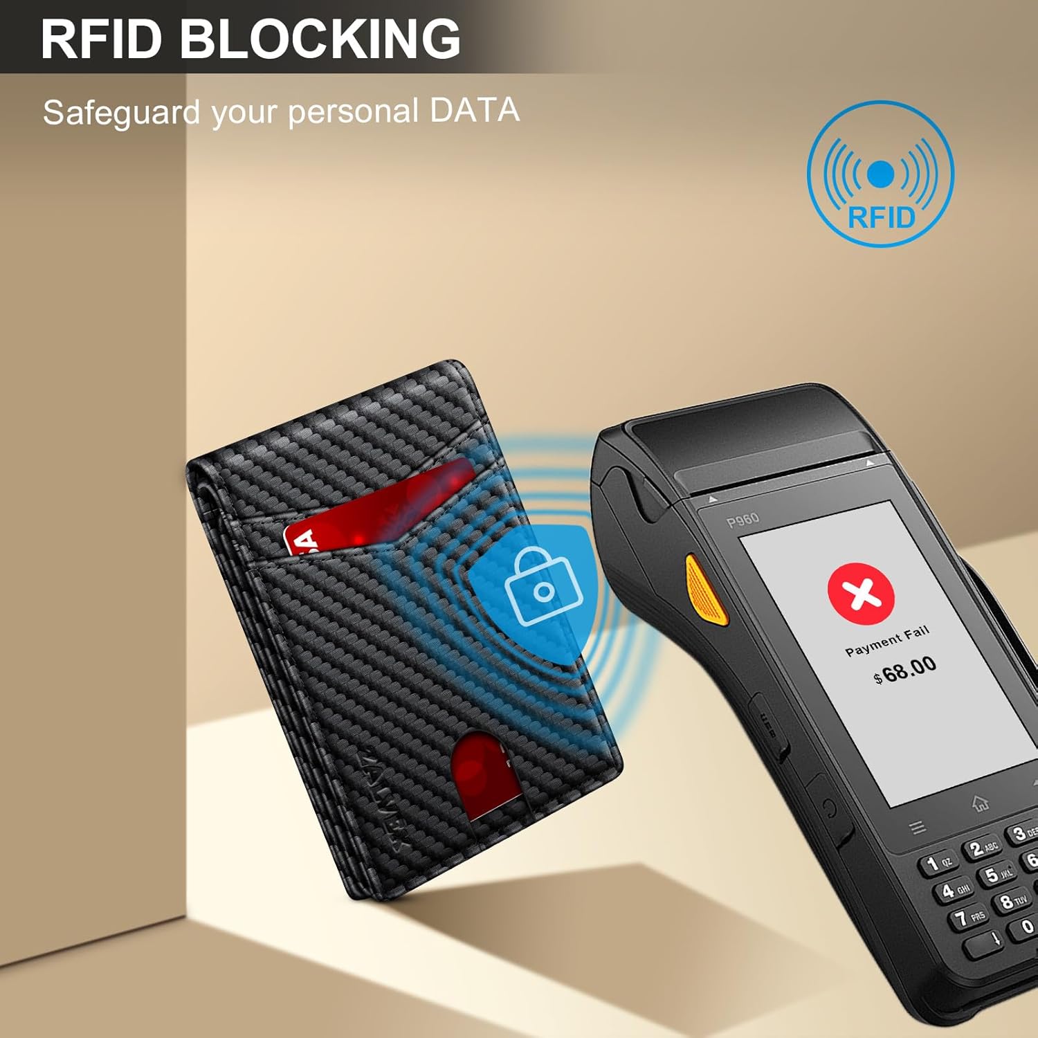 Slim RFID Blocking Leather Wallet for Men with 14 Card Slots