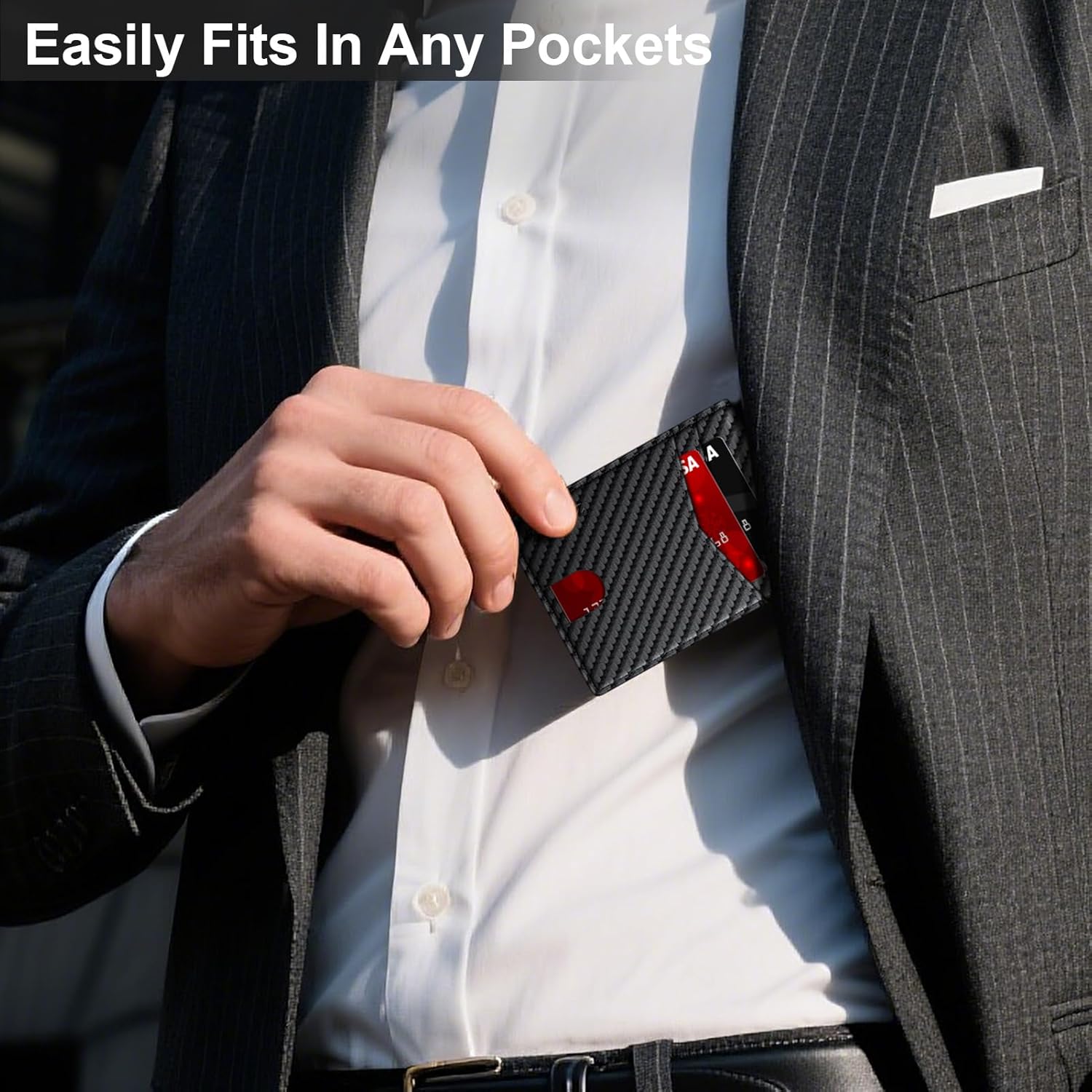 Slim RFID Blocking Leather Wallet for Men with 14 Card Slots