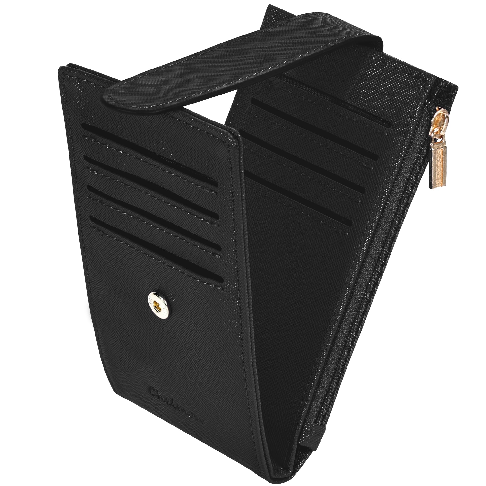Slim RFID Card Holder Wallet for Women with Zipper Coin Pocket
