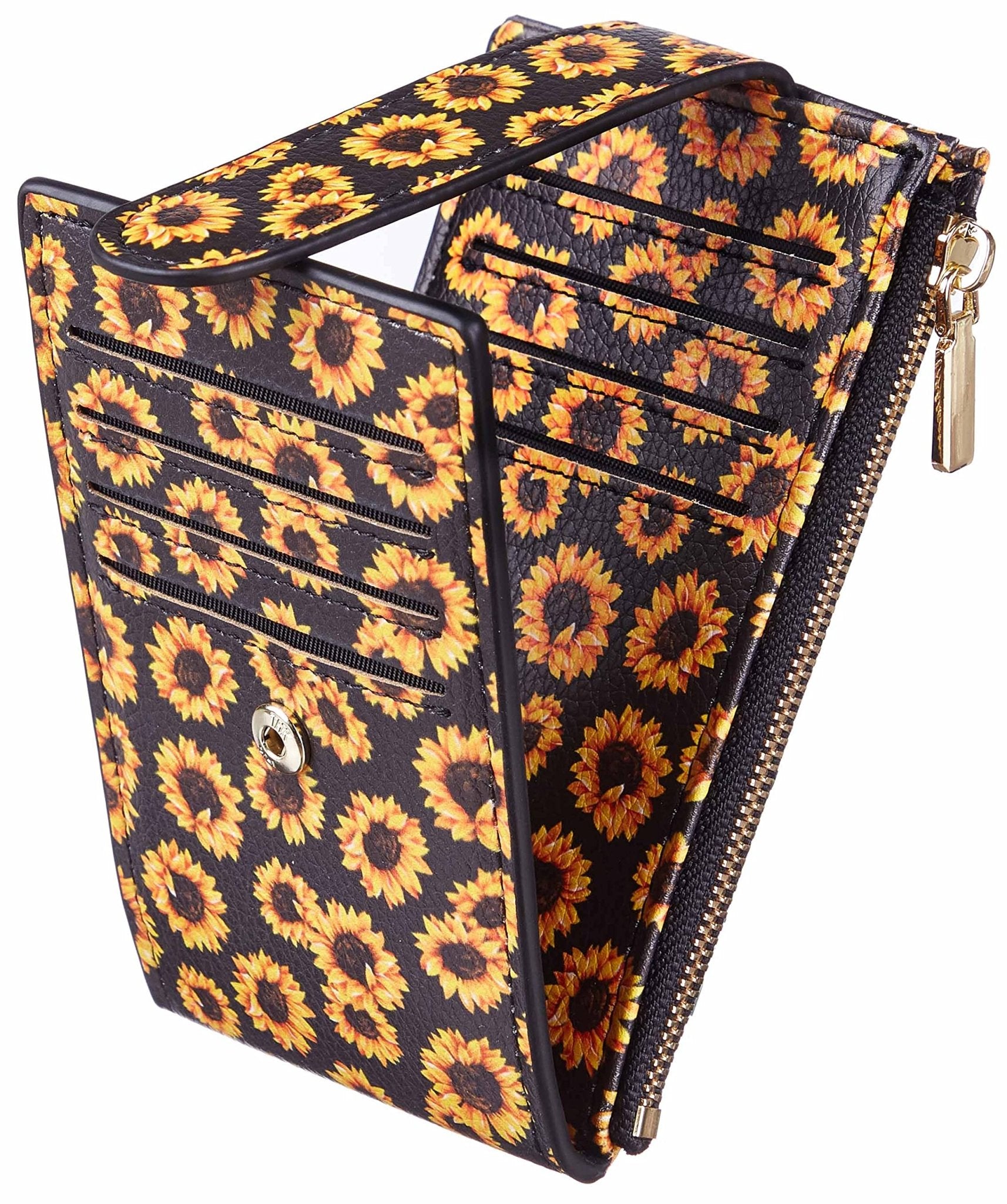 Slim RFID Card Holder Wallet for Women with Zipper Coin Pocket