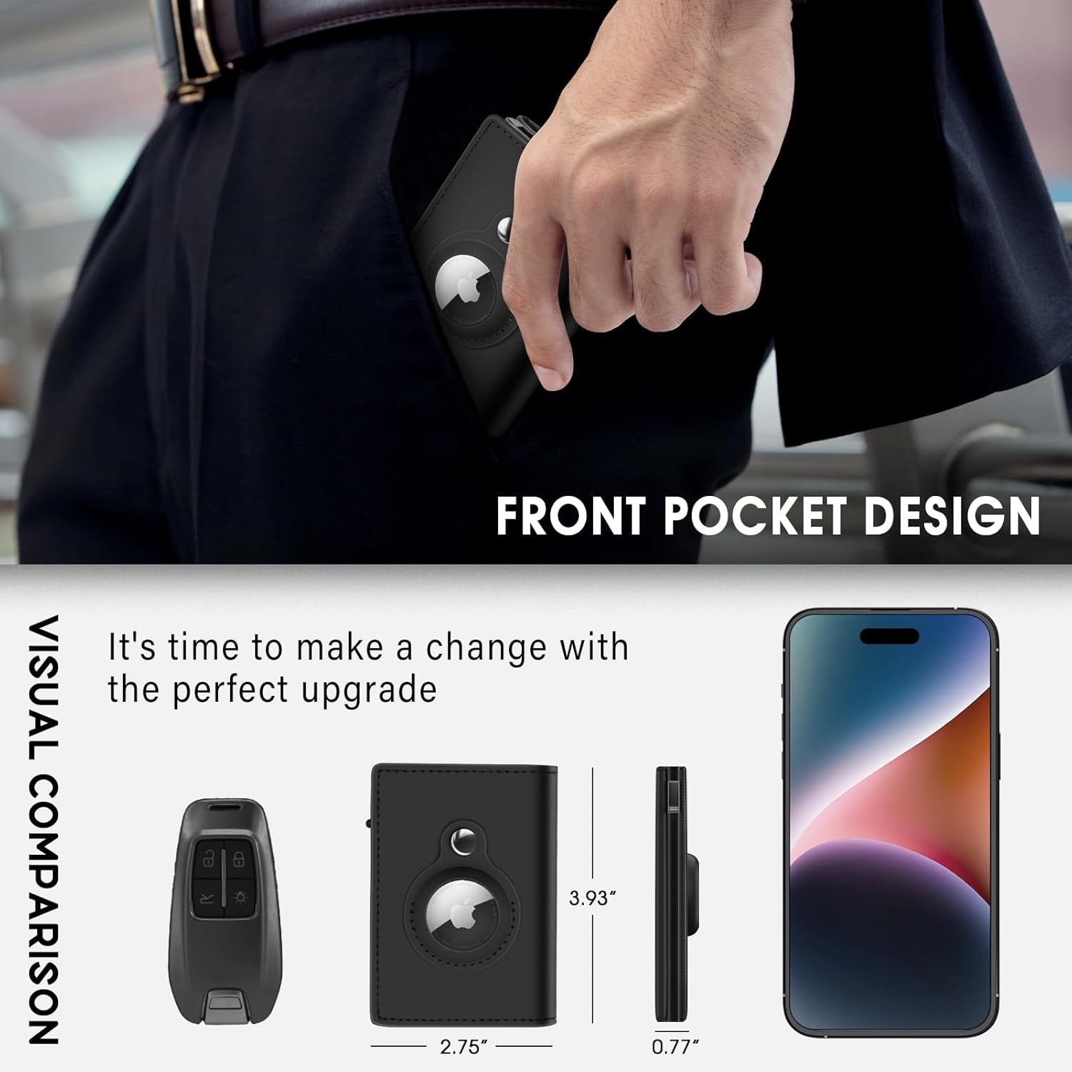 Slim RFID Leather AirTag Wallet for Men – Minimalist and Durable - Abbycart