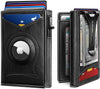 Slim RFID Money Clip Wallet for Men – Leather AirTag Holder, 9 Card Slots, Magnetic Flip - Abbycart