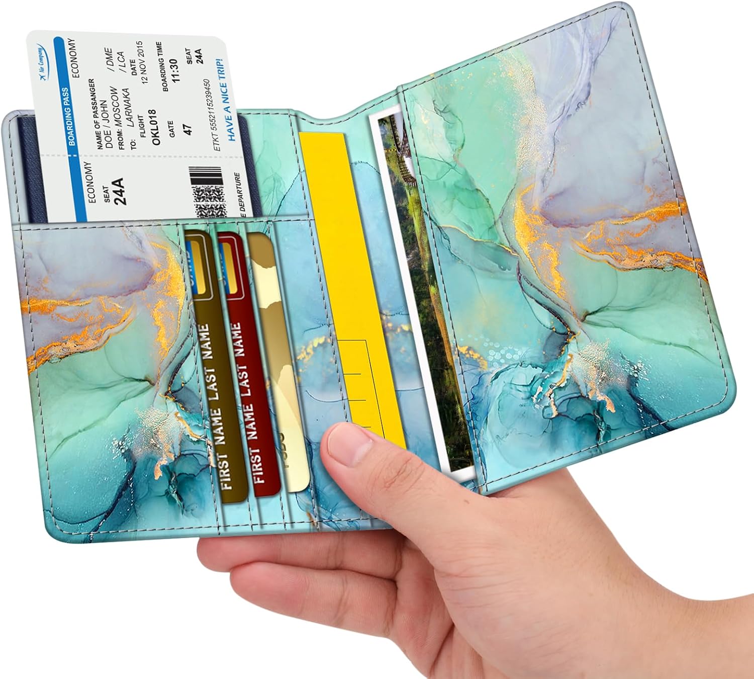 FINTIE Passport Holder, Slim Travel Wallet RFID Blocking Card Case Cover Passport Cover Protector Essentials with Credit Card Slots for Women/Men | Slim