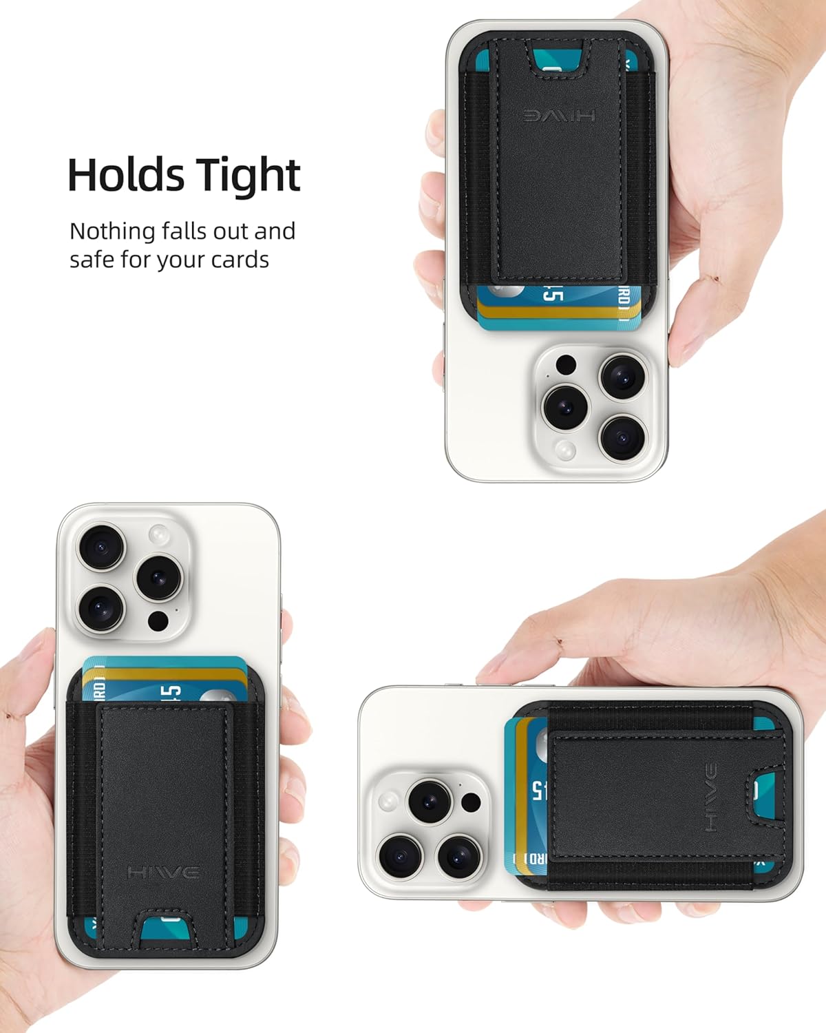 Slim RFID Phone Wallet Stick On Card Holder for iPhone & Android