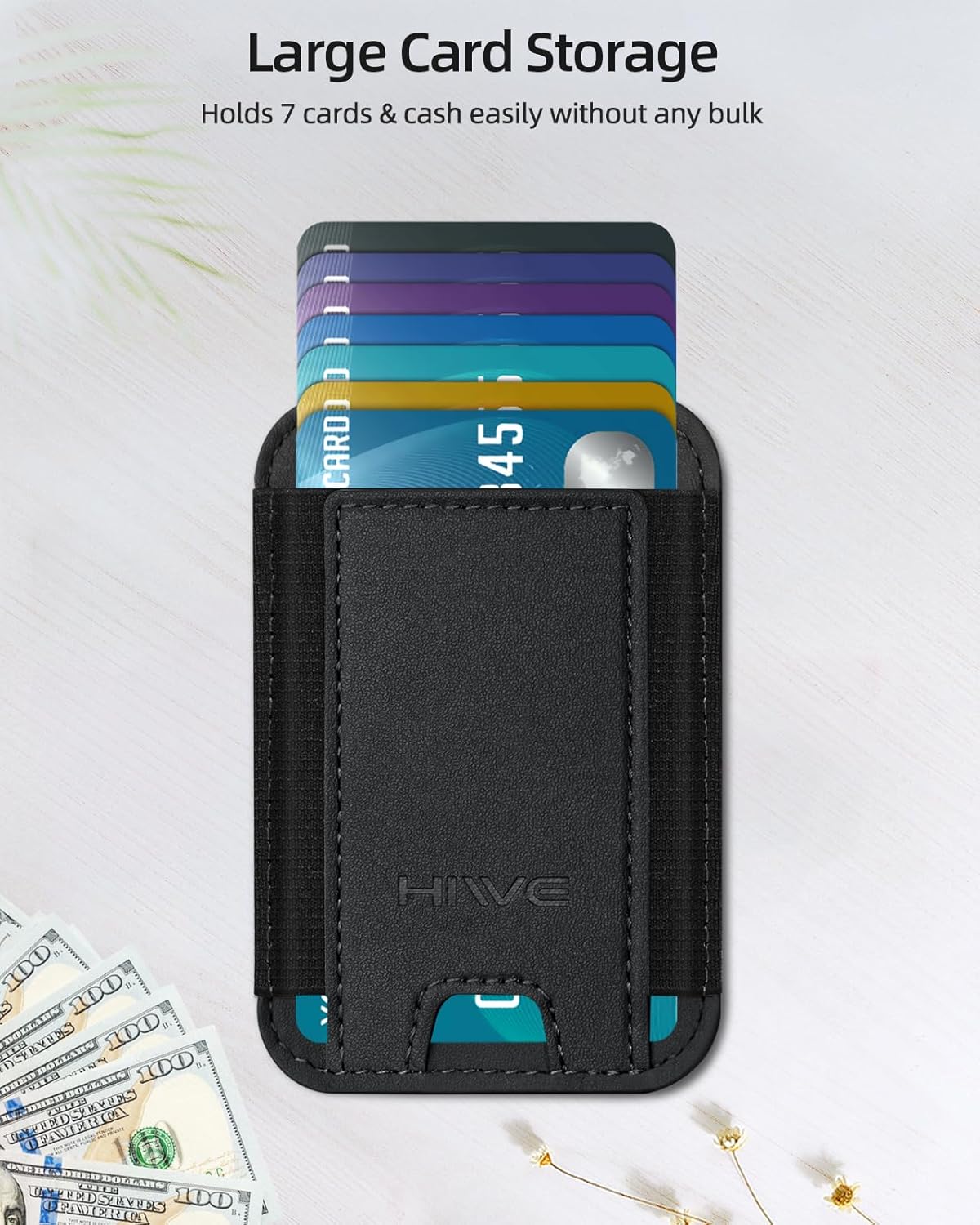 Slim RFID Phone Wallet Stick On Card Holder for iPhone & Android