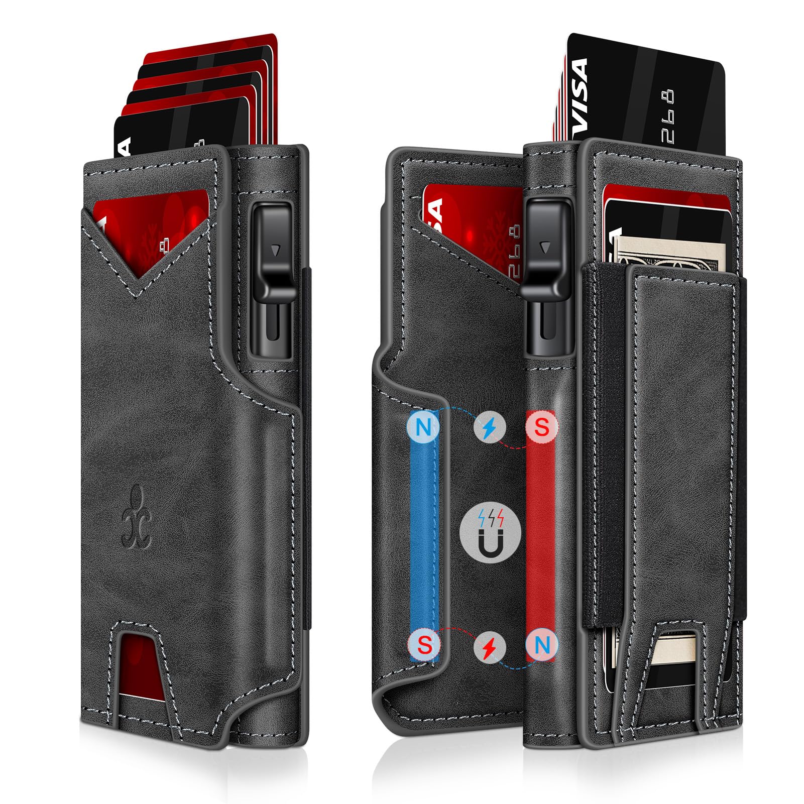 Slim RFID Wallet for Men with Pop - Up Card Holder & Money Clip - Abbycart