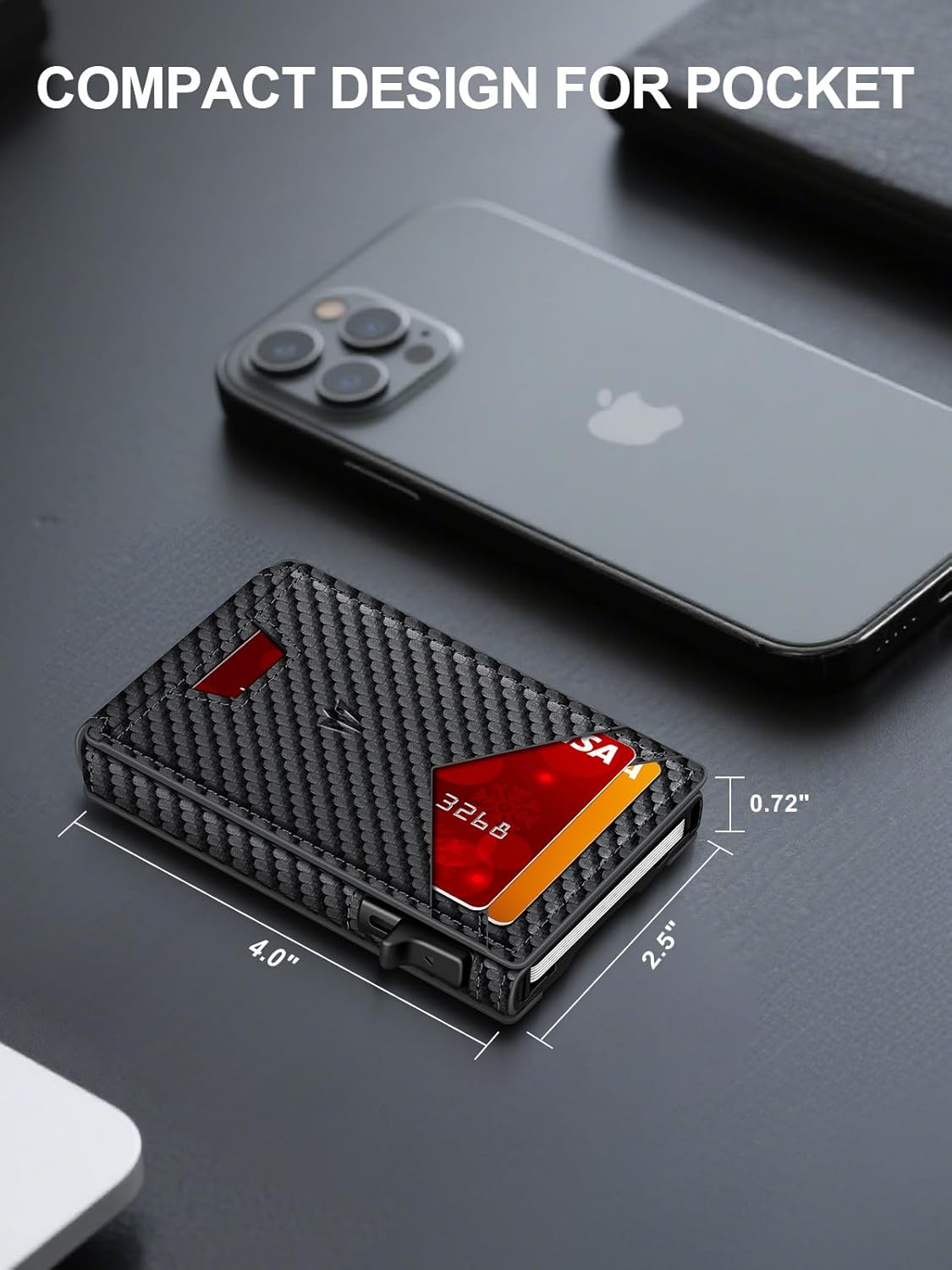 Slim Smart Wallet for Men | RFID Blocking Aluminum Pop - Up Wallet with Money Clip, ID Window & Gift Box - Abbycart