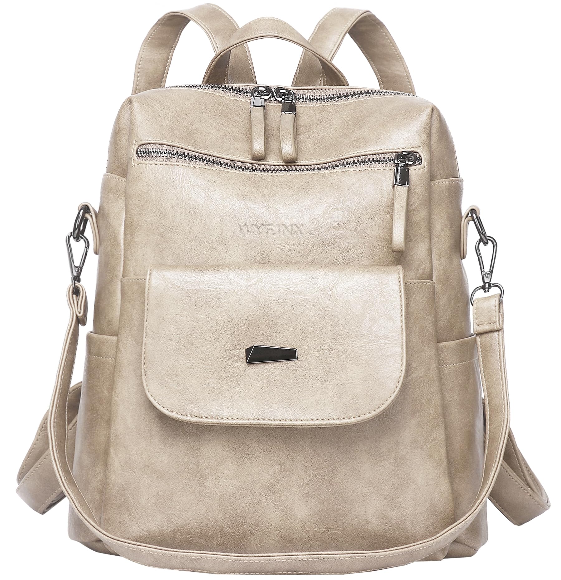 Small Leather Backpack Purse for Women Convertible Shoulder Bag