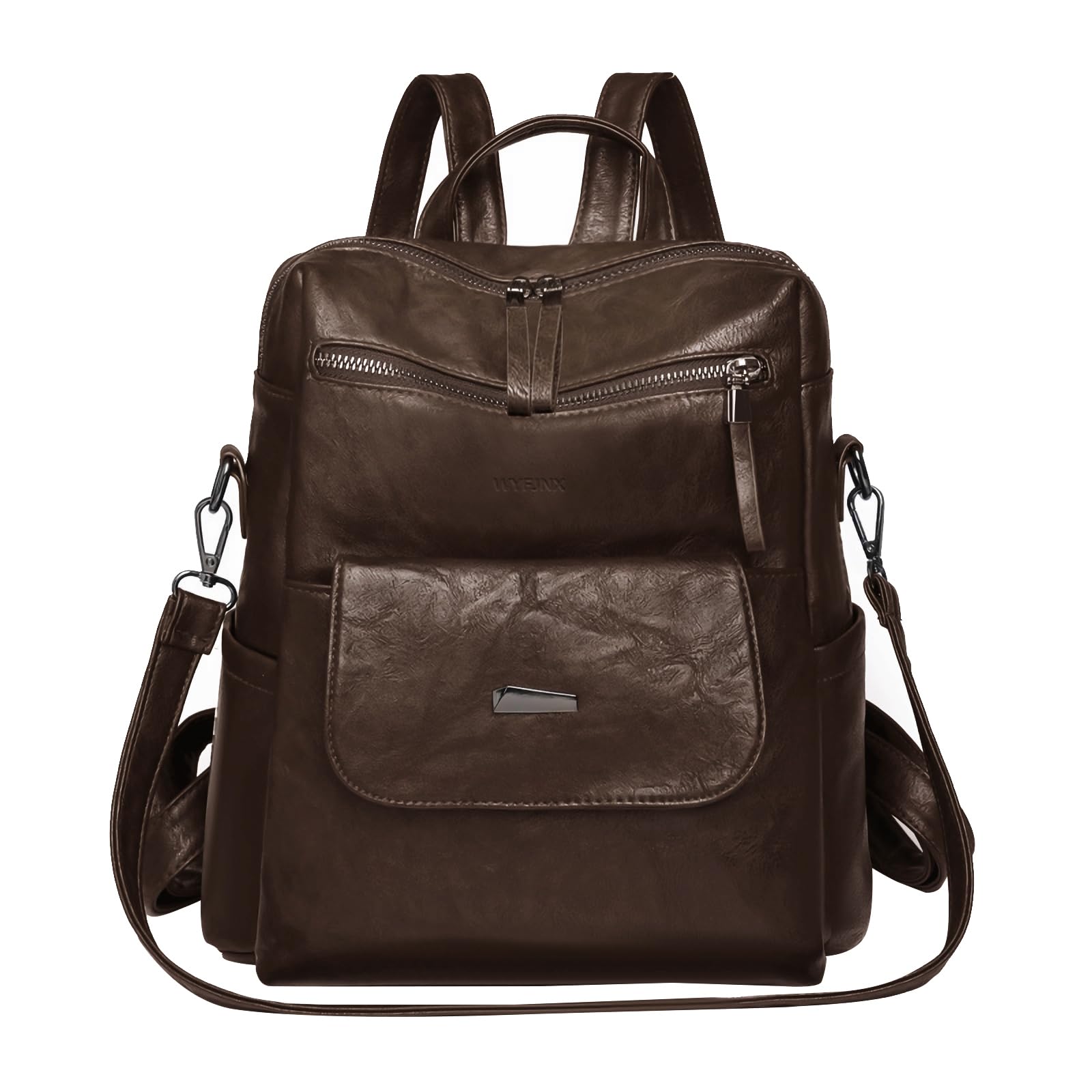 Small Leather Backpack Purse for Women Convertible Shoulder Bag
