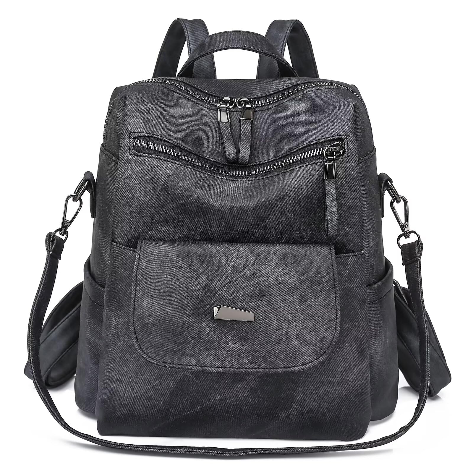 Small Leather Backpack Purse for Women Convertible Shoulder Bag