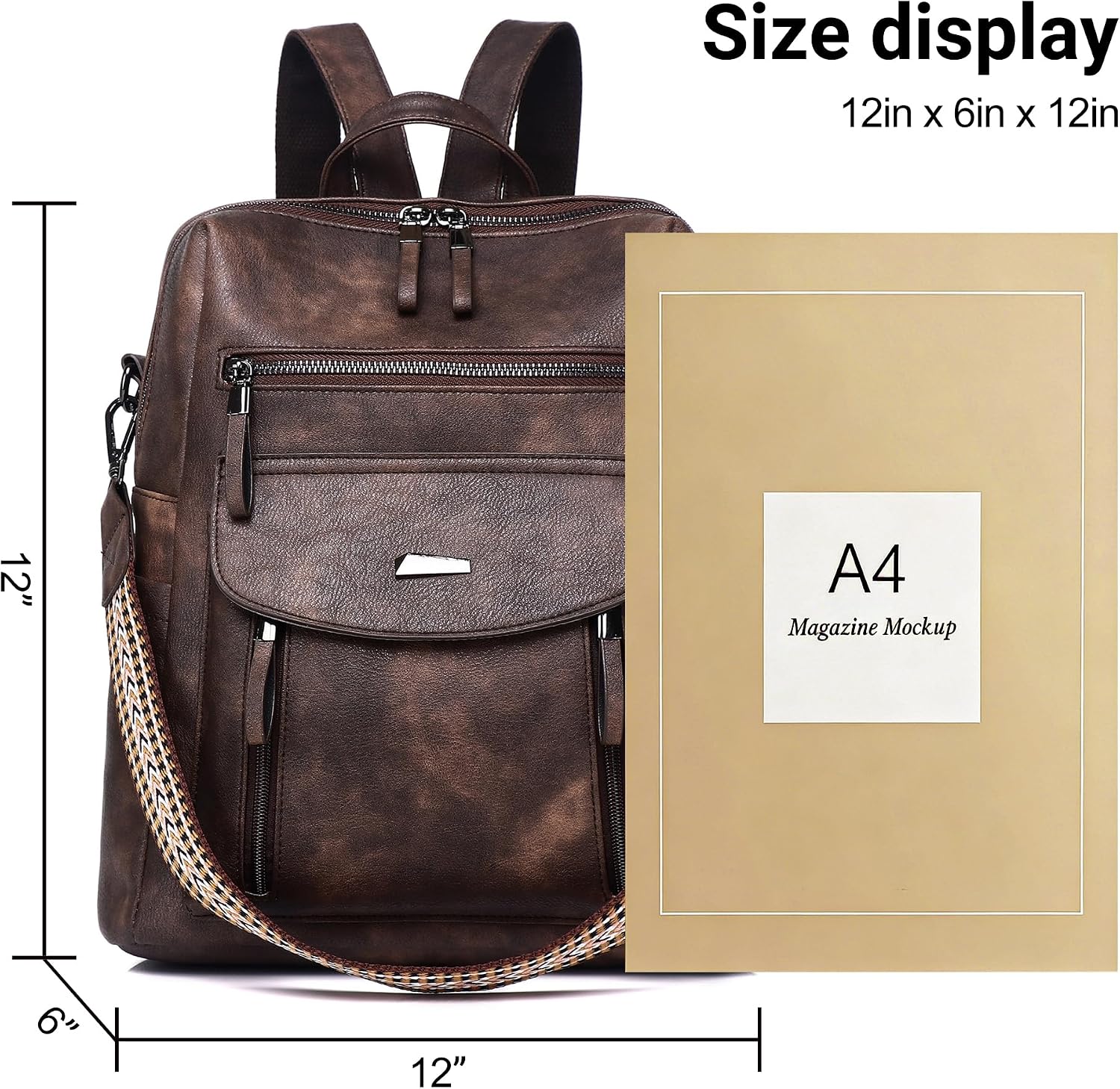 WYFJNX PU Leather Small Backpack Purse for Women Ladies | Fashion Purses, Girls Convertible Shoulder Bags Waterproof Handbags, Suitable for Shopping, Traveling, Work, Daily Use