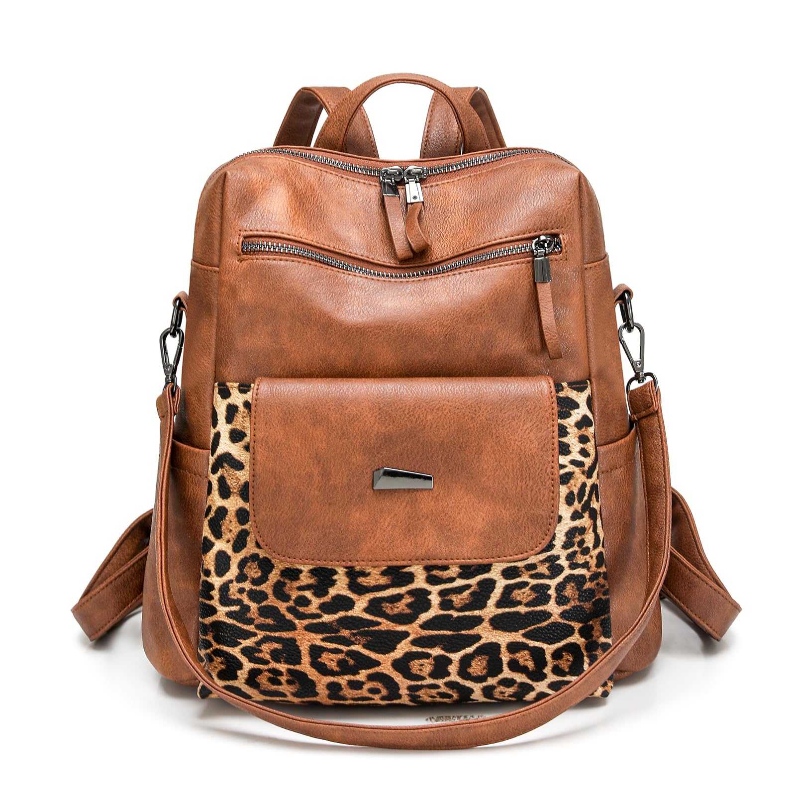 Small Leather Backpack Purse for Women Convertible Shoulder Bag