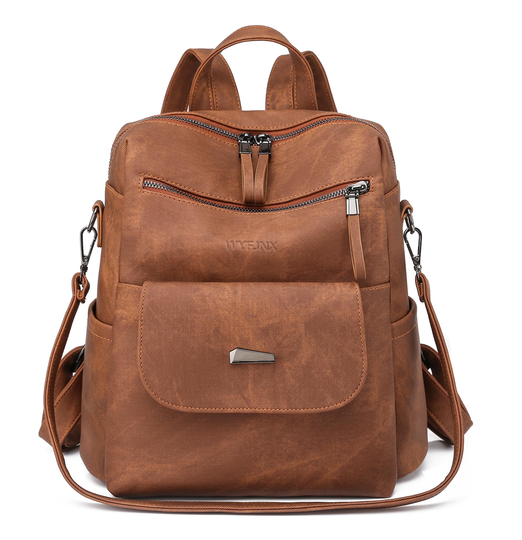 Small Leather Backpack Purse for Women Convertible Shoulder Bag