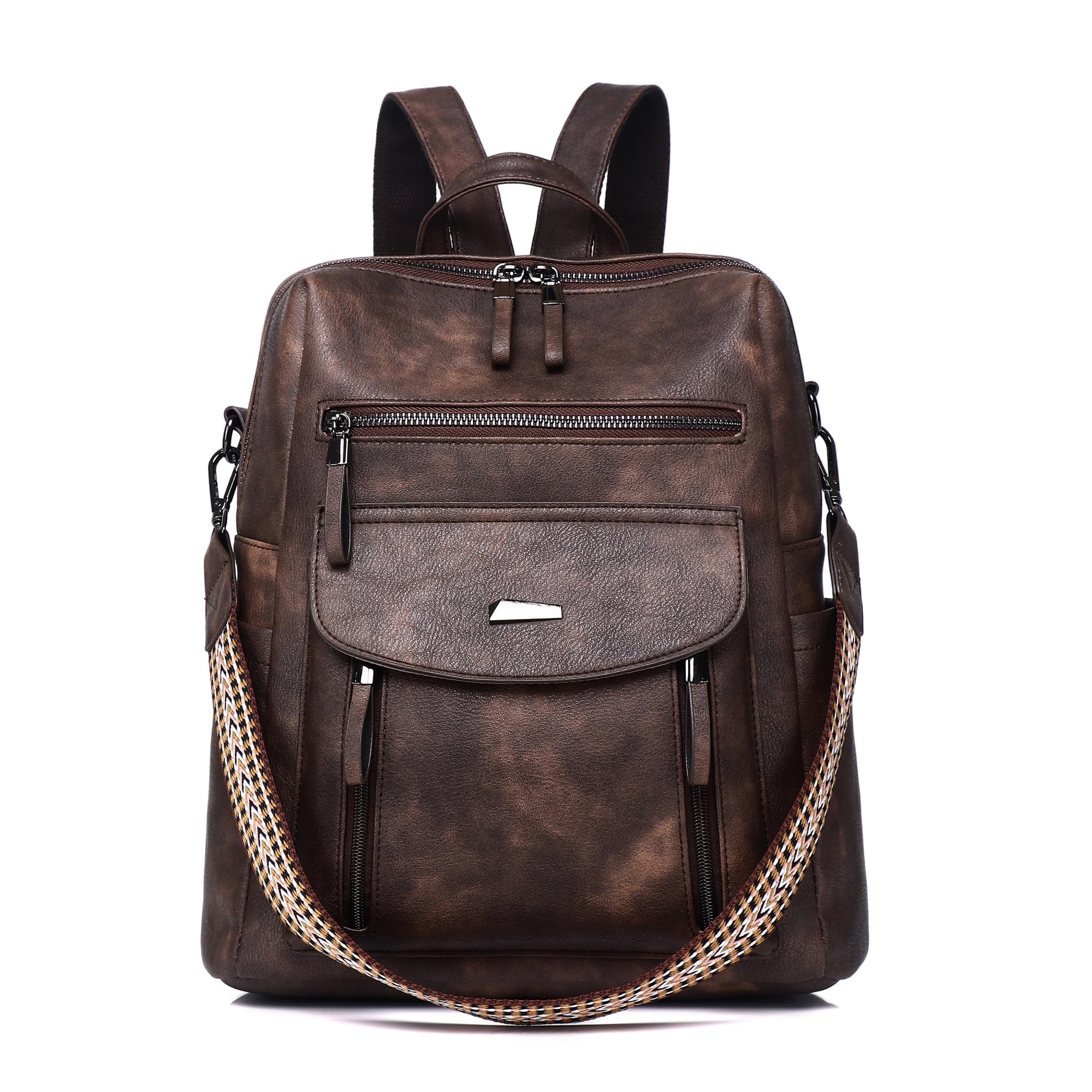 Small Leather Backpack Purse for Women Convertible Shoulder Bag