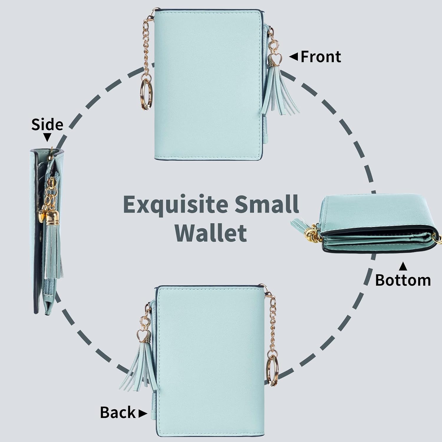 Gostwo Small Wallets for Women, Stylish Womens Wallet with ID Window, Zippered Coin Pocket and Tassel. Cute RFID Wallet for Women, ideal for Teen Girls, Commuters, and Women for Daily Use