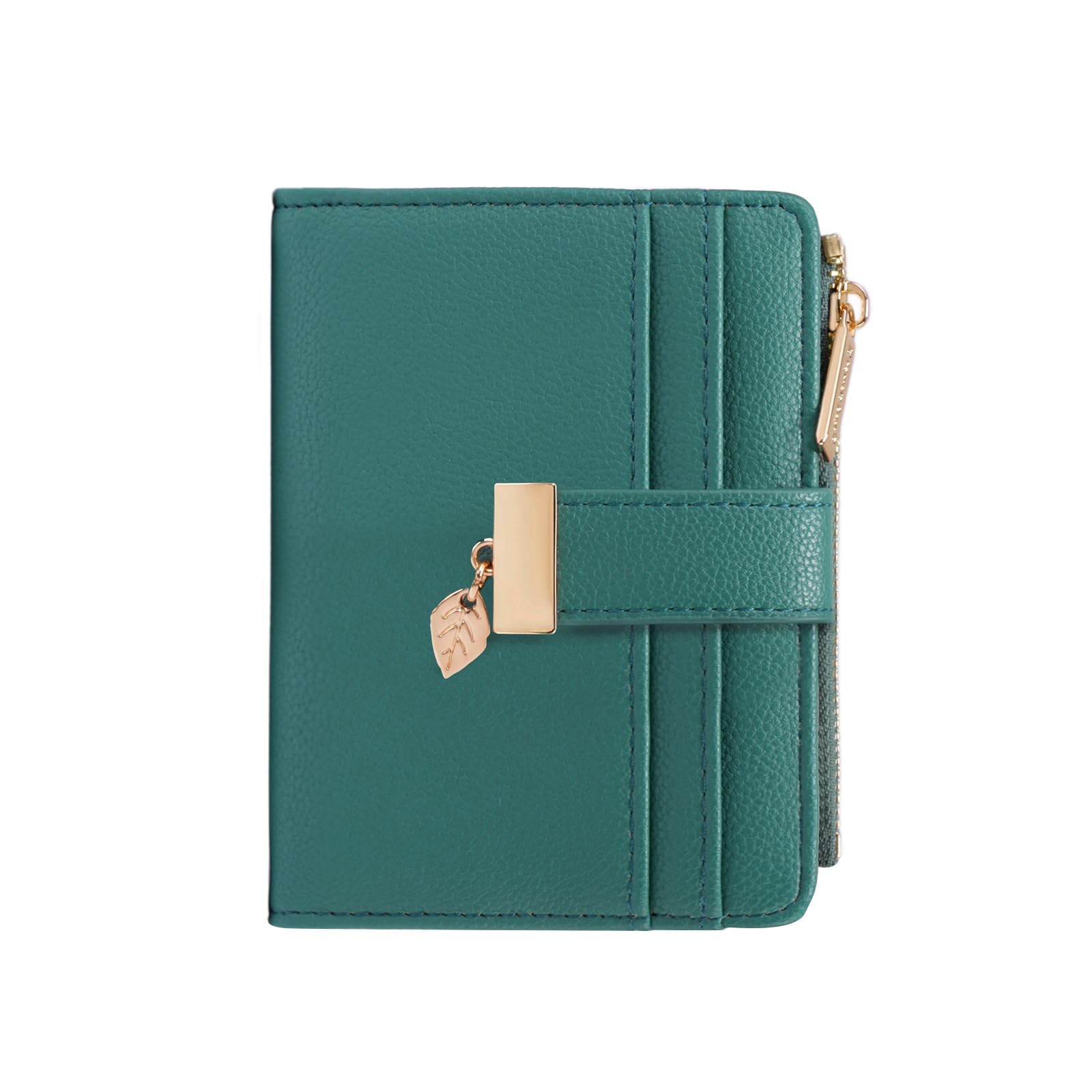 Women’s Small Leather Wallet – Bifold Wallet with Zipper Coin Pocket & Card Slots