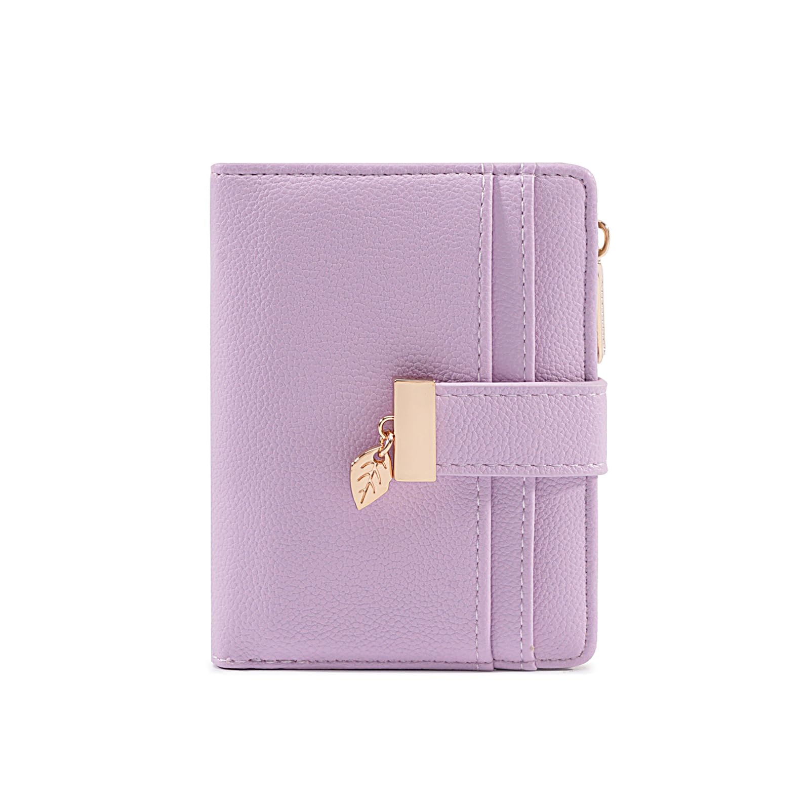 Women’s Small Leather Wallet – Bifold Wallet with Zipper Coin Pocket & Card Slots