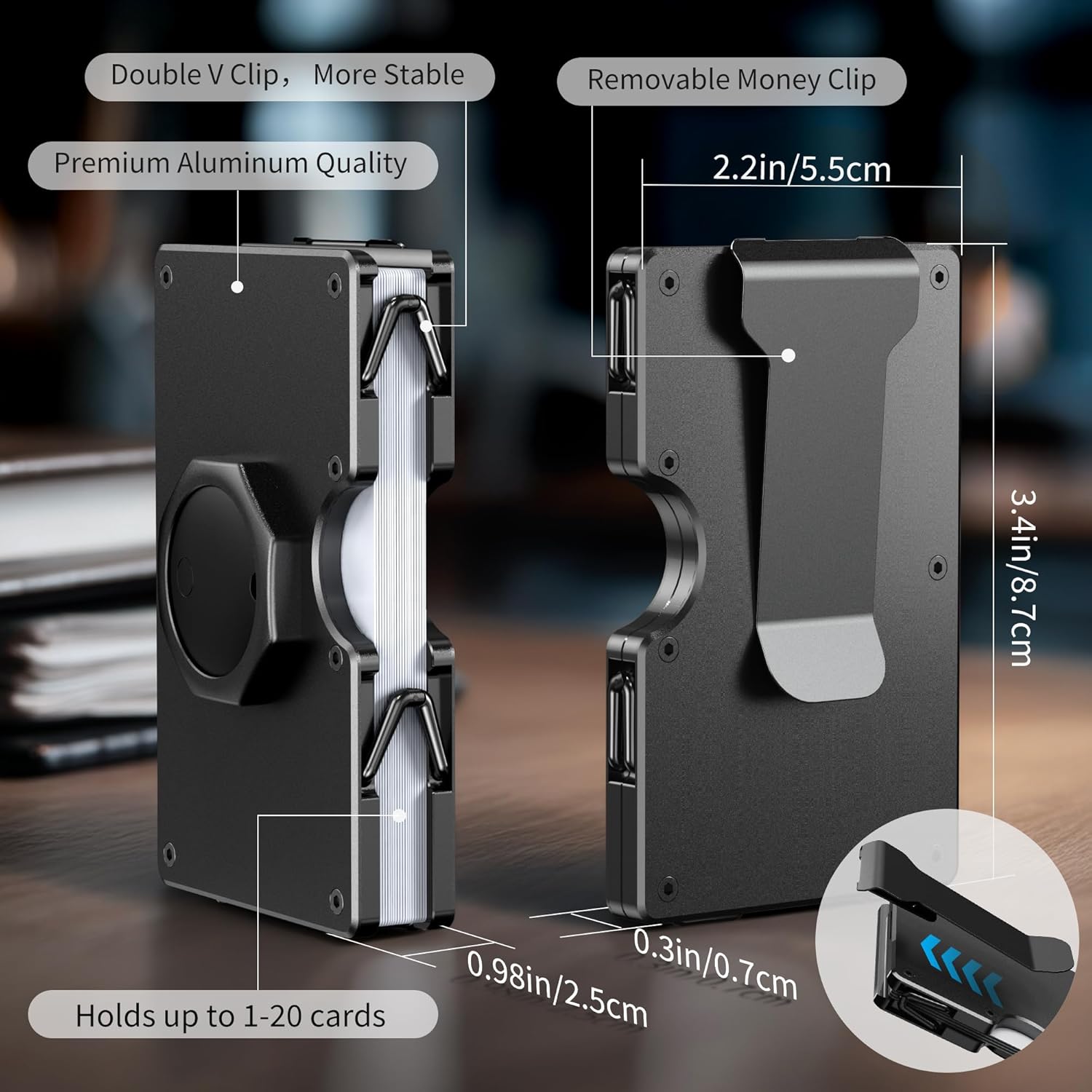 Smart AirTag Wallet for Men | RFID Blocking Metal Slim Wallet with Money Clip & Apple Find My Tracker Gift for Him - Abbycart