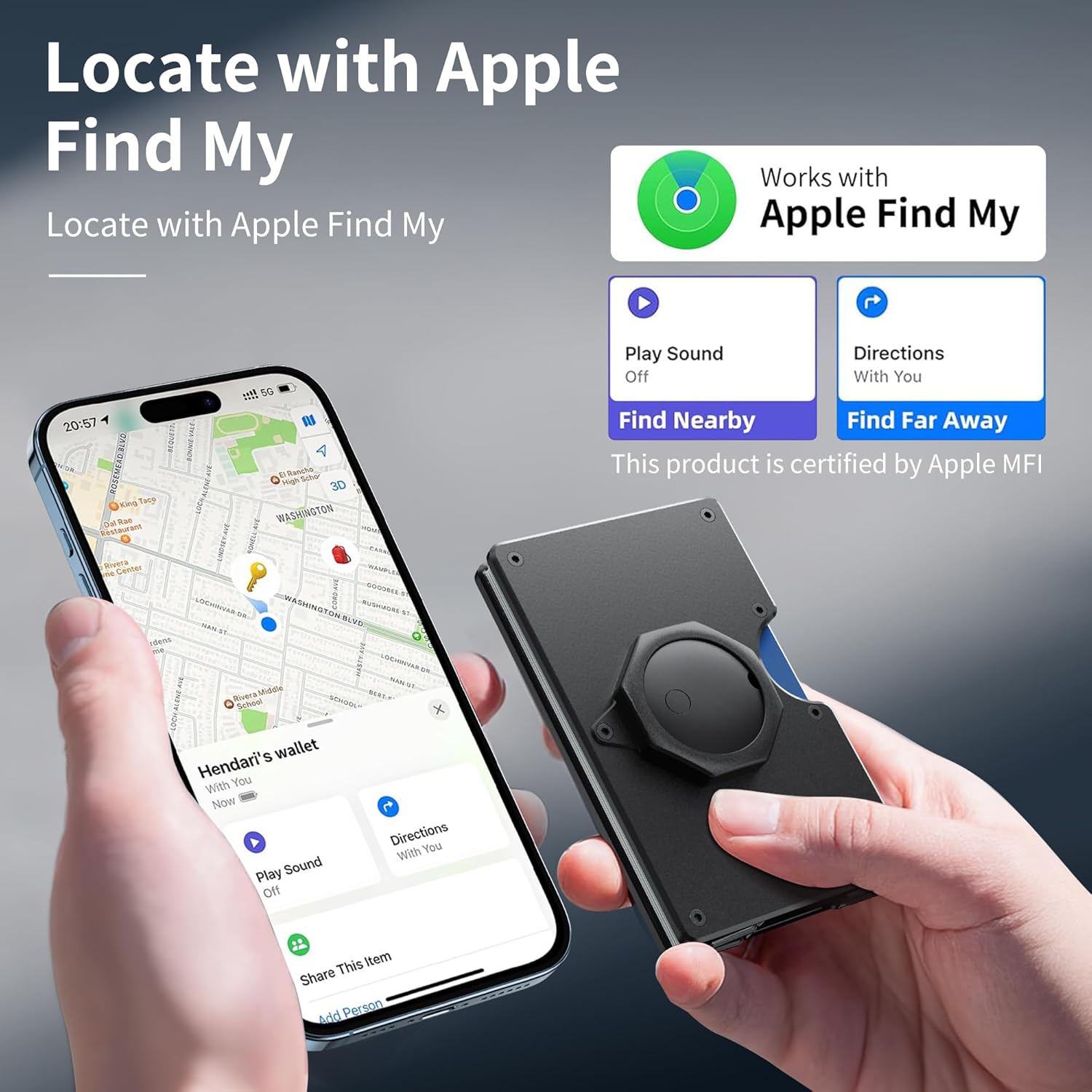 Smart AirTag Wallet for Men | RFID Blocking Metal Slim Wallet with Money Clip & Apple Find My Tracker Gift for Him - Abbycart