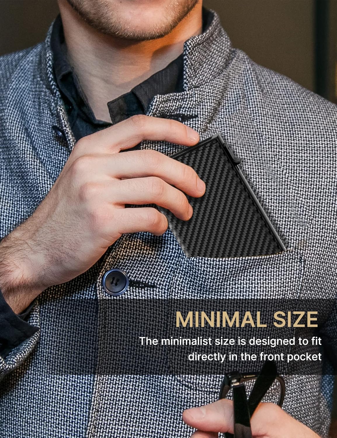 Smart Pop - Up Wallet for Men | RFID Slim Aluminum Holder, Holds 9–14 Cards with ID Window & Cash Slot, Minimalist Front Pocket Wallet - Abbycart