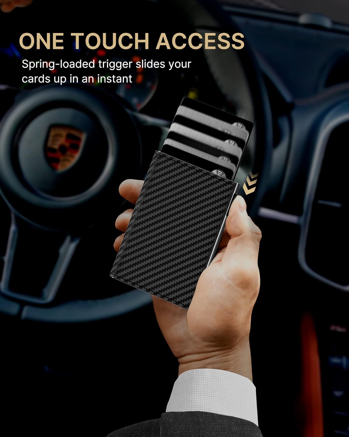 Smart Pop - Up Wallet for Men | RFID Slim Aluminum Holder, Holds 9–14 Cards with ID Window & Cash Slot, Minimalist Front Pocket Wallet - Abbycart