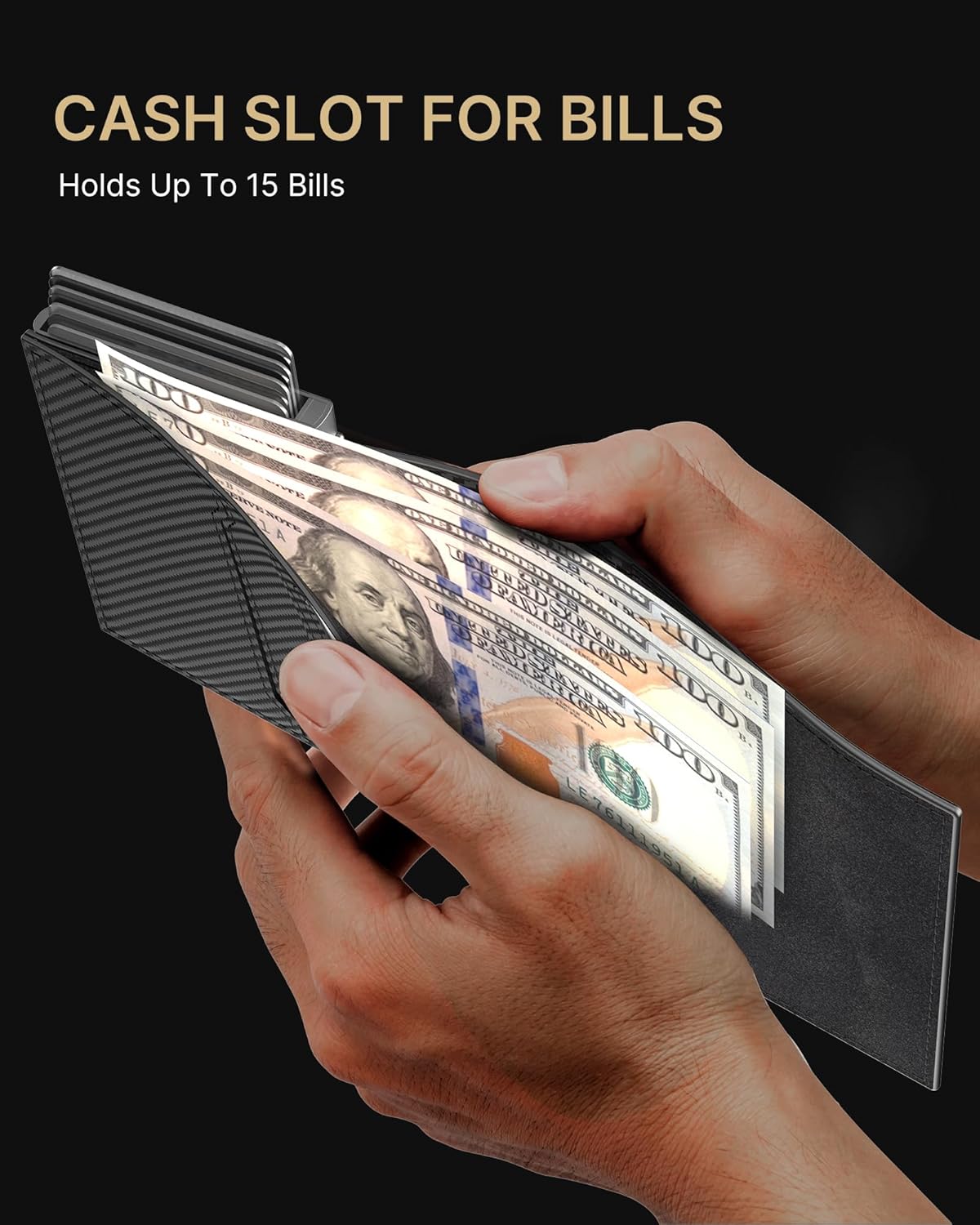 Smart Pop - Up Wallet for Men | RFID Slim Aluminum Holder, Holds 9–14 Cards with ID Window & Cash Slot, Minimalist Front Pocket Wallet - Abbycart