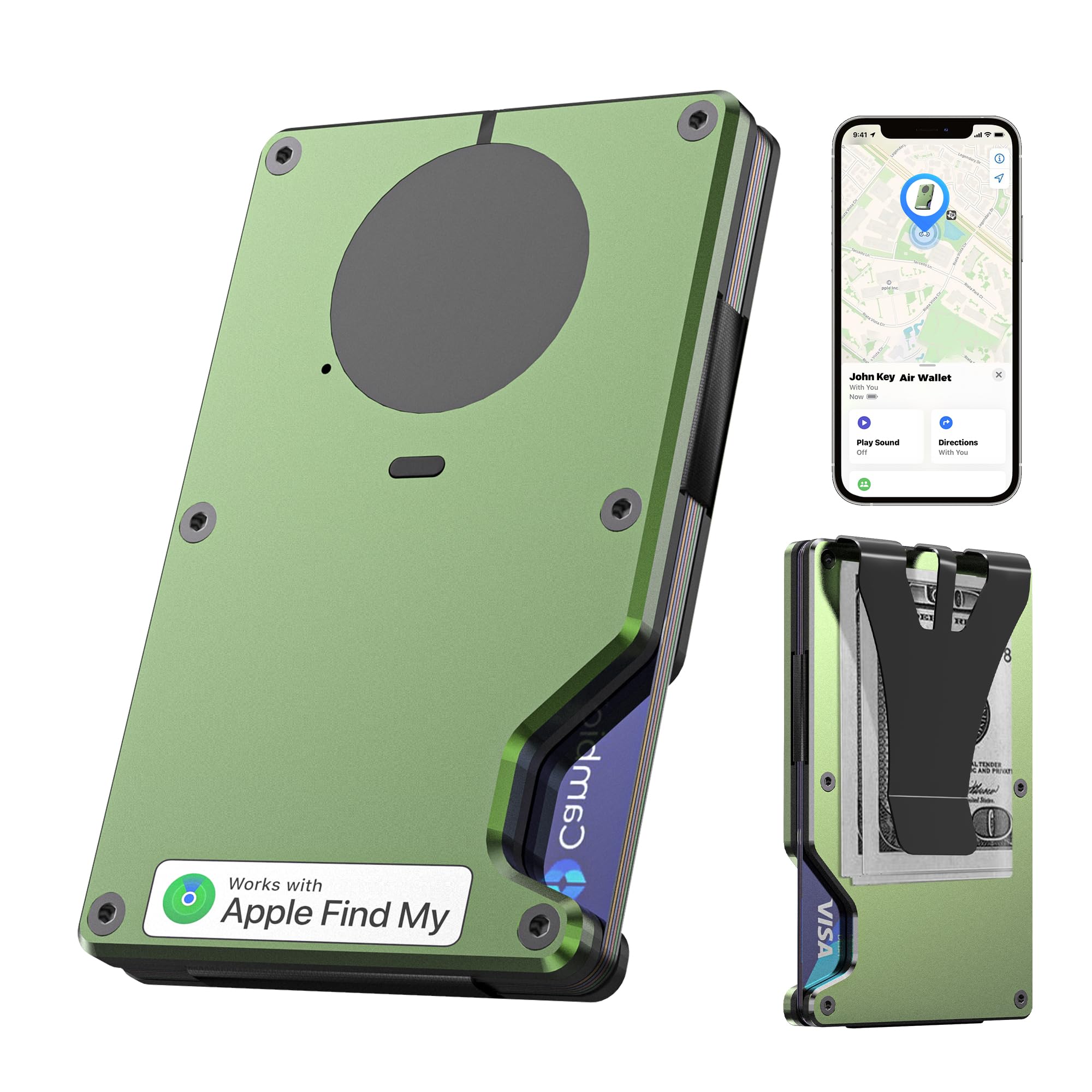 Smart Slim RFID Wallet with Tracker Find My iOS Card Holder Men