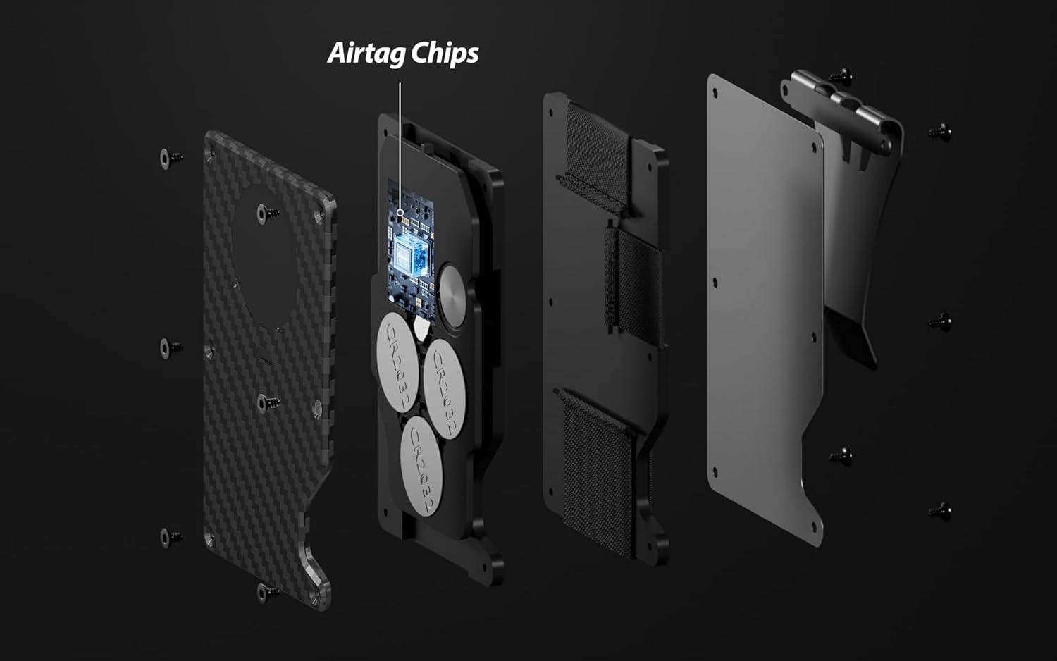 Air Wallet,Minimalist Wallet With Built In Airtag Chip, Rfid Blocking Credit Card Holder,Slim Wallet For Men,Compatible With Apple Find My Ios Only,Detachable Money Clip (Minimalist, Carbon Fiber)