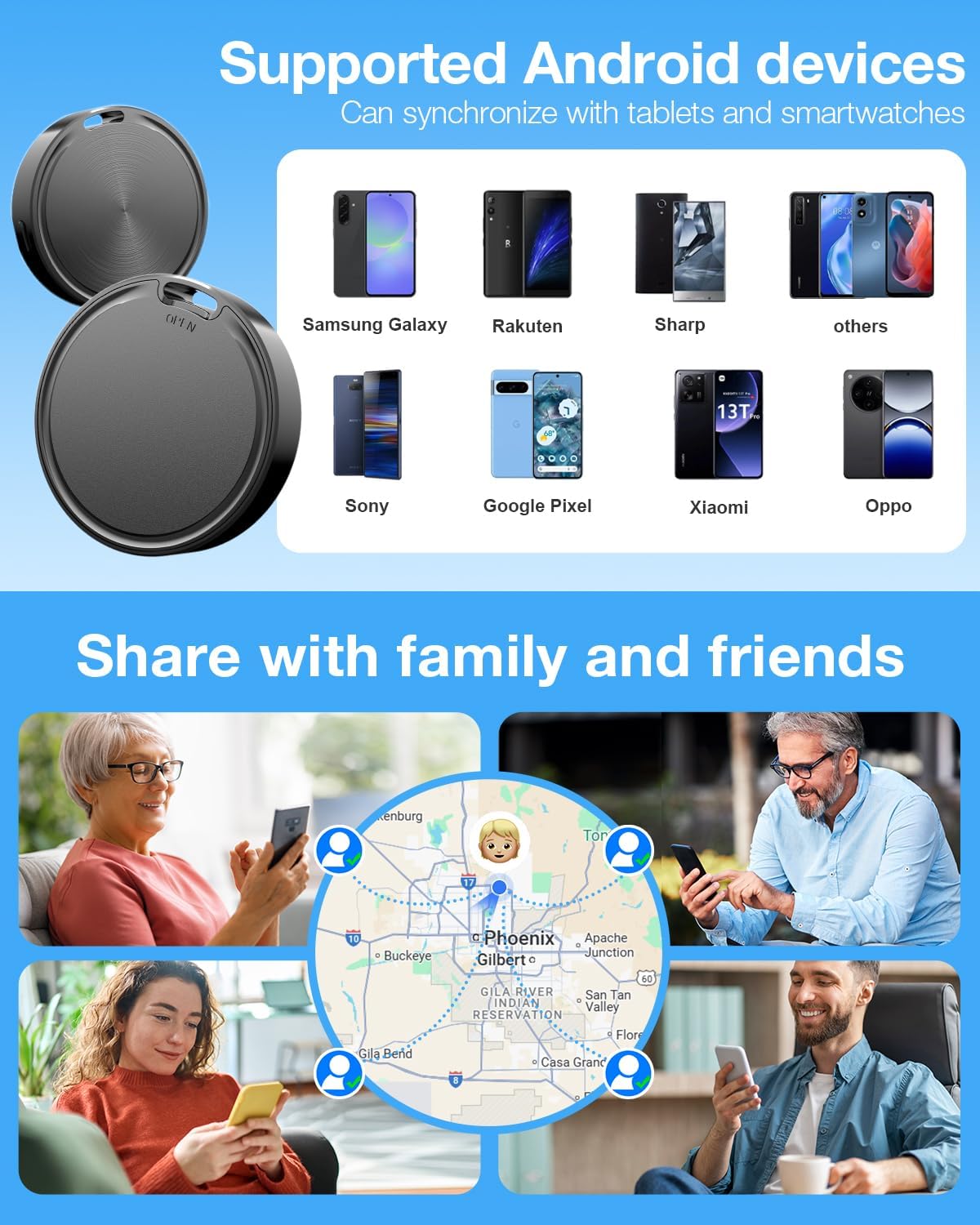 Smart Tracker - 4 Pack (Android, Google Find Hub) - Abbycart