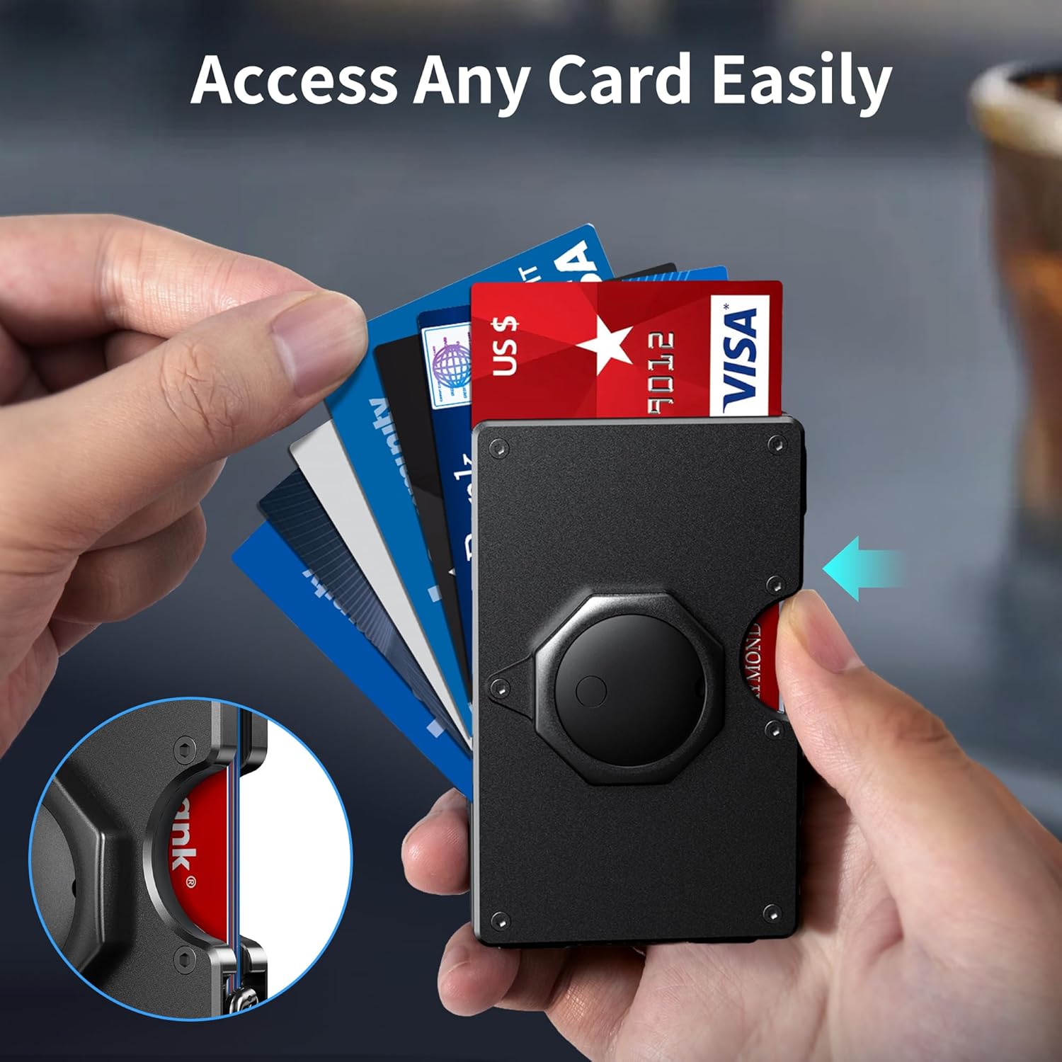 Smart Wallet for Men Android | RFID Blocking Slim Metal Wallet with Tracker Works with Google Find My & Money Clip Gift for Him - Abbycart