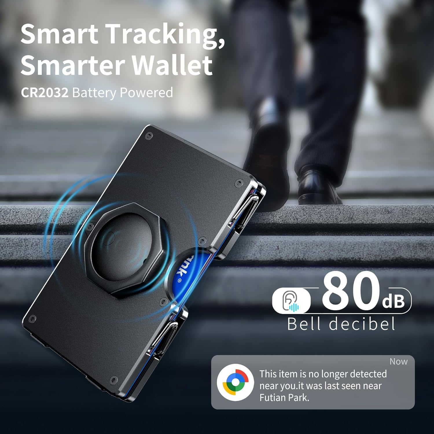 Smart Wallet for Men Android | RFID Blocking Slim Metal Wallet with Tracker Works with Google Find My & Money Clip Gift for Him - Abbycart