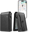 Smart Wallet for Men with Apple Find My – Minimalist Leather RFID Blocking Slim Card Holder with Money Clip (Black) - Abbycart
