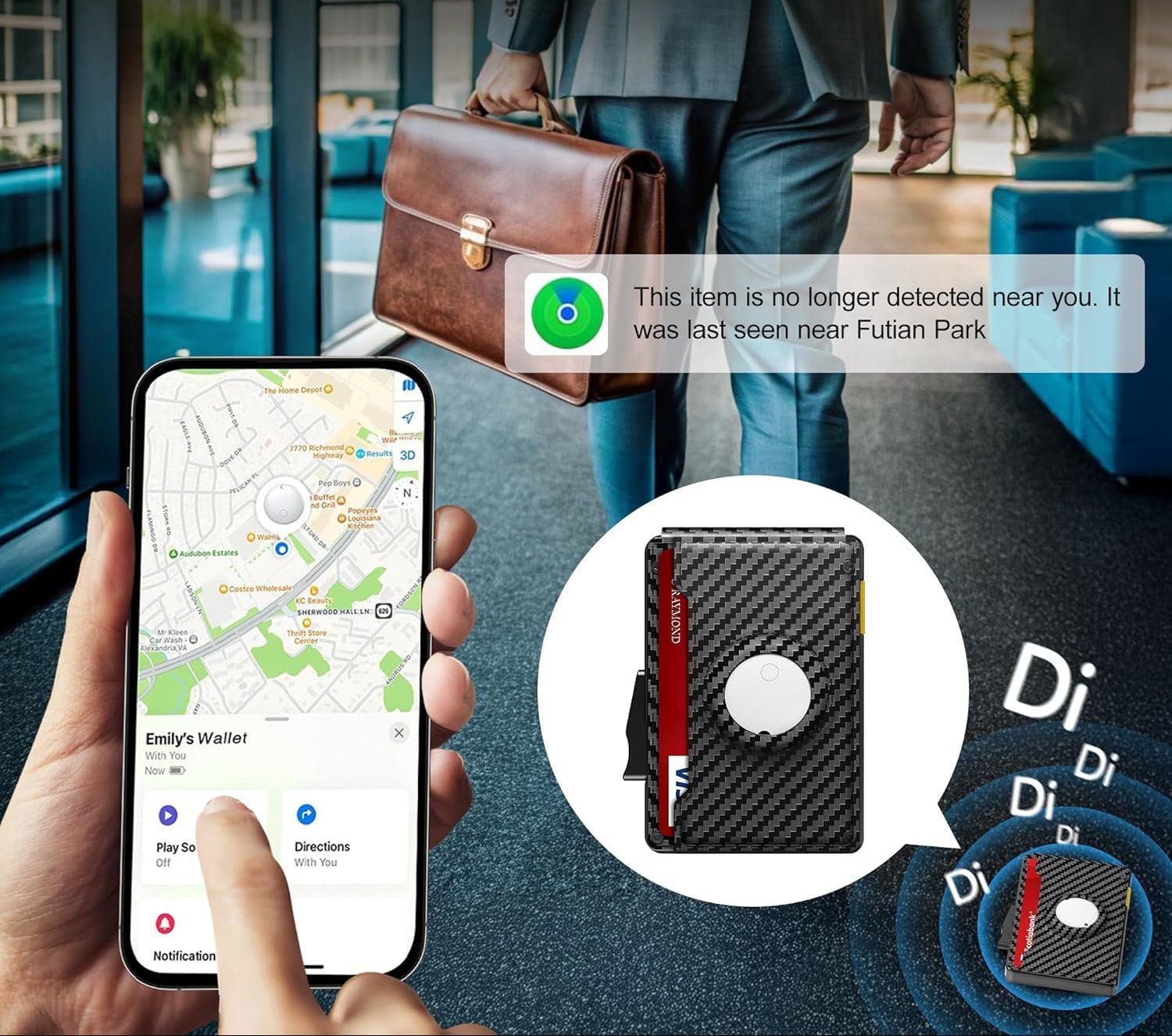 Smart Wallet for Men with Tracker Tag | Slim RFID Blocking Pop - Up Metal Wallet Holds 13 Cards & ID Window Gift for Him - Abbycart