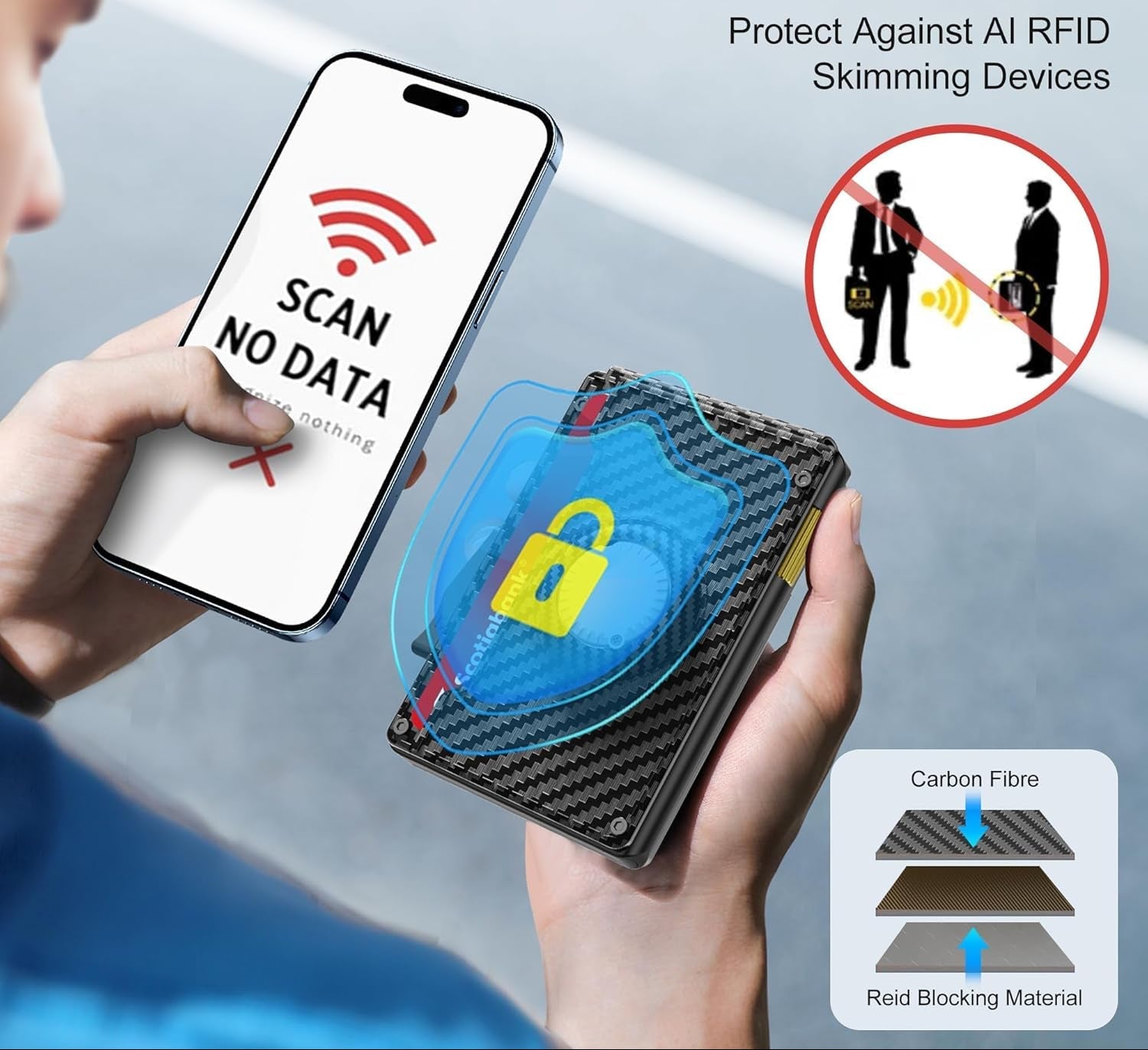 Smart Wallet for Men with Tracker Tag | Slim RFID Blocking Pop - Up Metal Wallet Holds 13 Cards & ID Window Gift for Him - Abbycart
