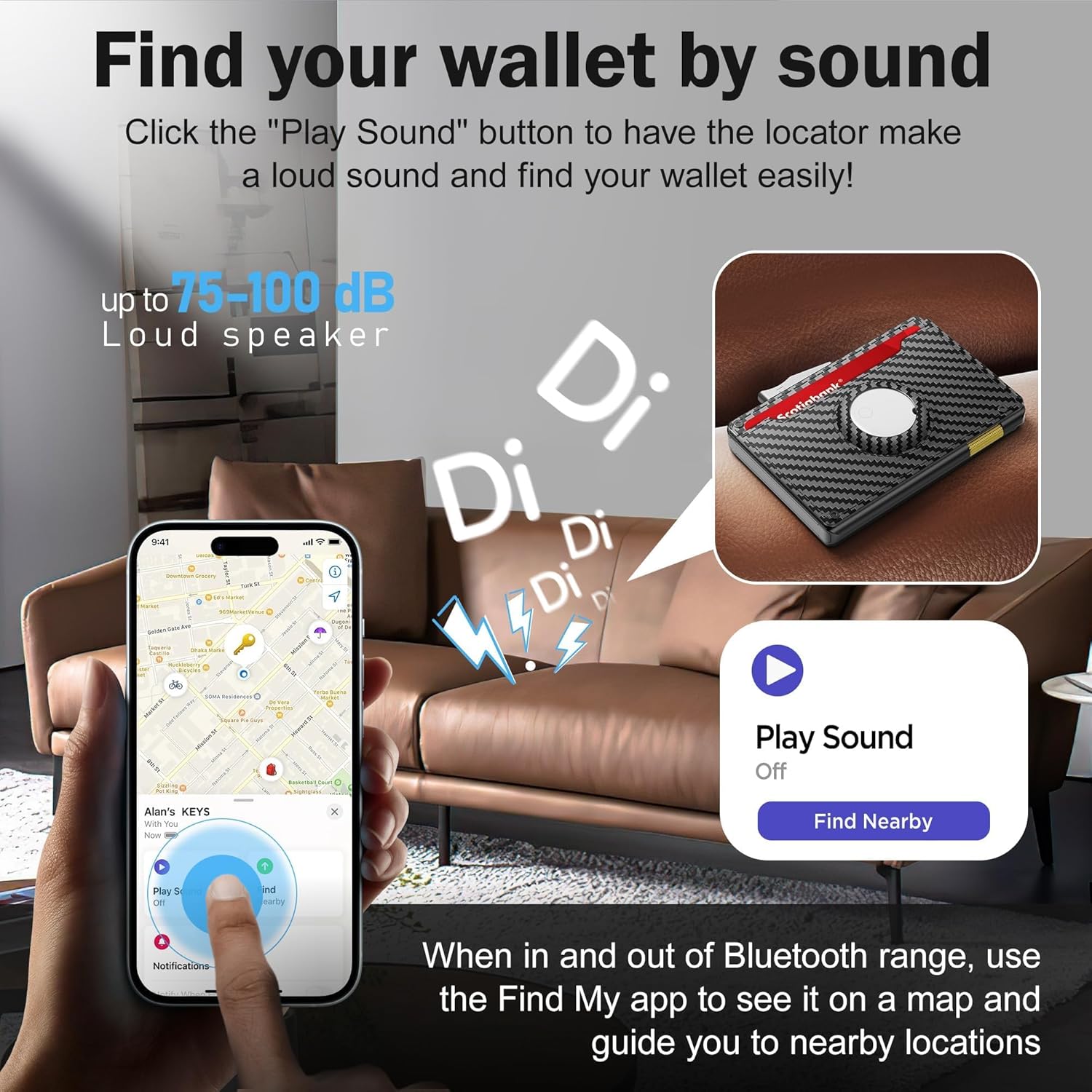 Smart Wallet for Men with Tracker Tag | Slim RFID Blocking Pop - Up Metal Wallet Holds 13 Cards & ID Window Gift for Him - Abbycart