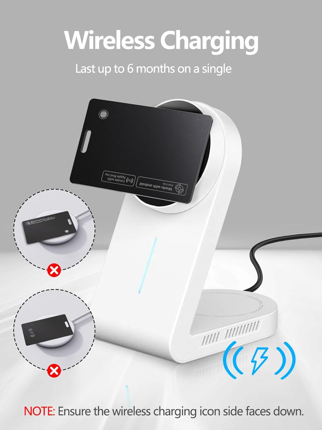 Air Tracker Card for Android & Apple, Find My Wallet Tracker Card for Luggage, ID Card, Passport - Rechargeable Works with Apple Find My & Google's Find Hub (for iOS & Android, 2 Pack)