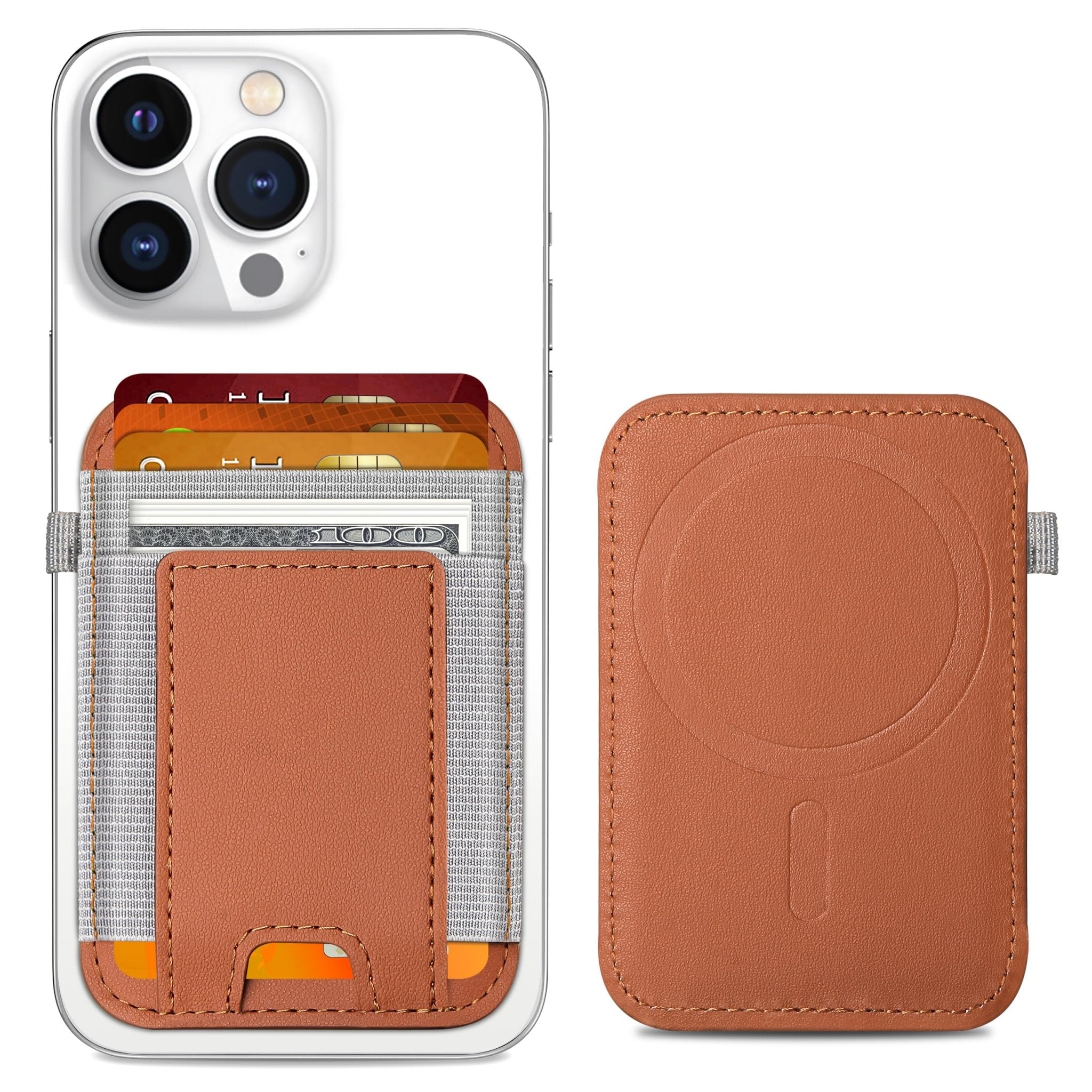 Strong MagSafe Wallet for iPhone | RFID Blocking Magnetic Leather Card Holder Fits 7 Cards Compatible with iPhone 17 16 15 14 13 12 - Abbycart