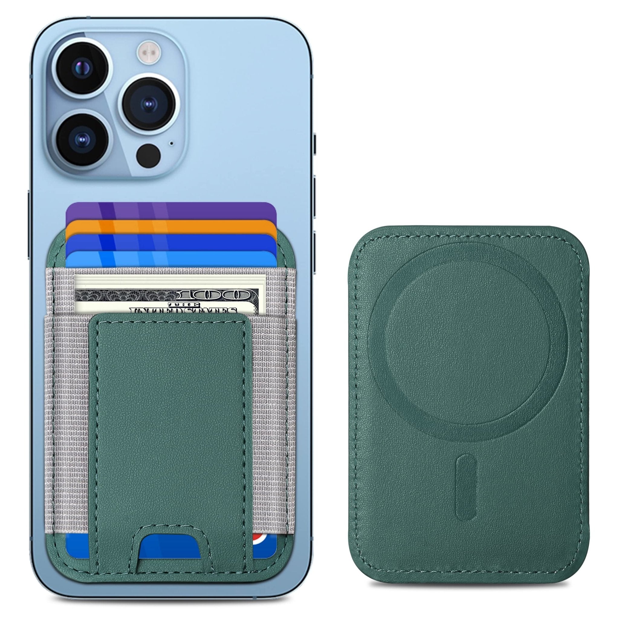 Strong MagSafe Wallet for iPhone | RFID Blocking Magnetic Leather Card Holder Fits 7 Cards Compatible with iPhone 17 16 15 14 13 12 - Abbycart