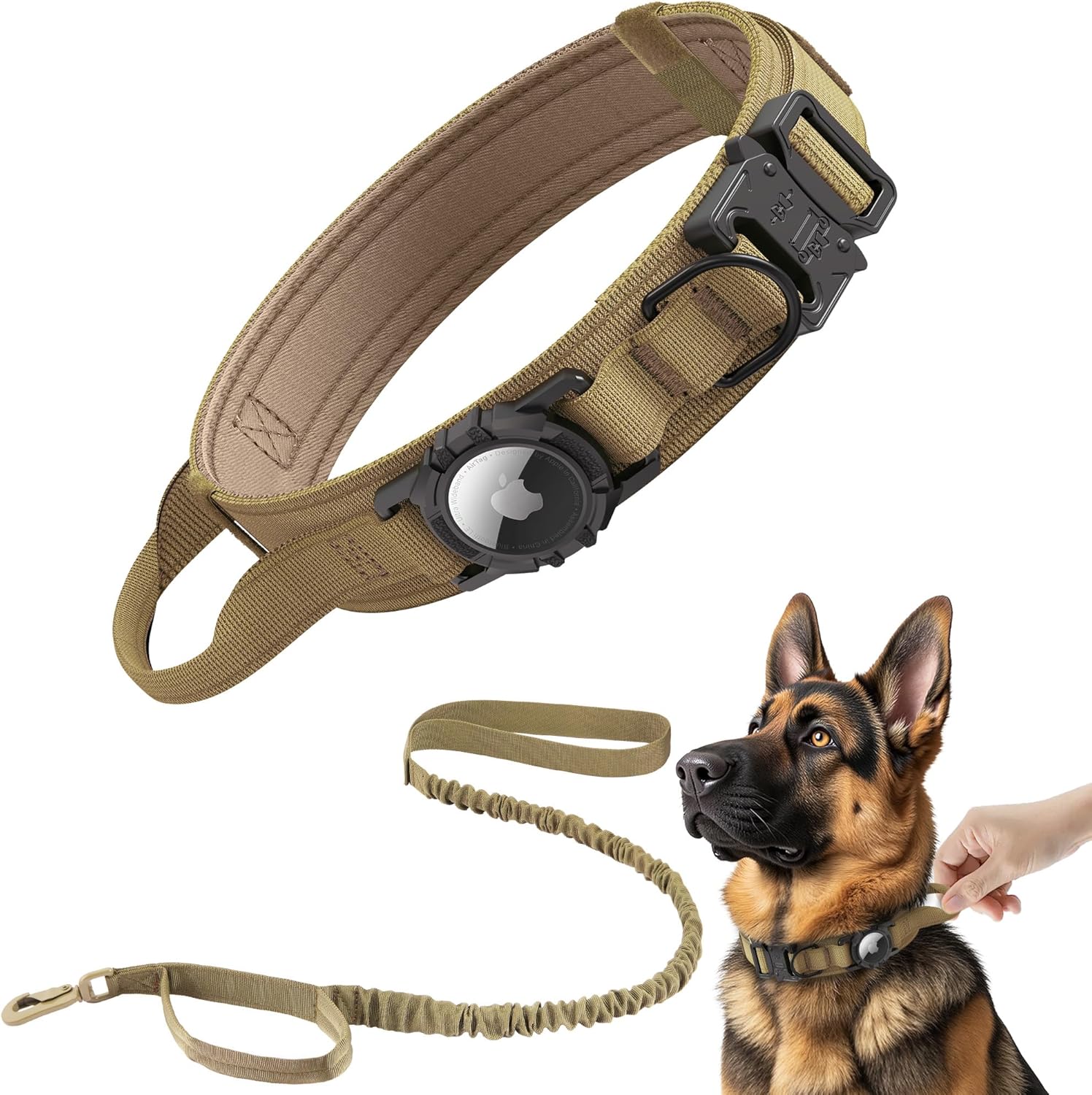 Tactical AirTag Dog Collar – Heavy-Duty & Adjustable