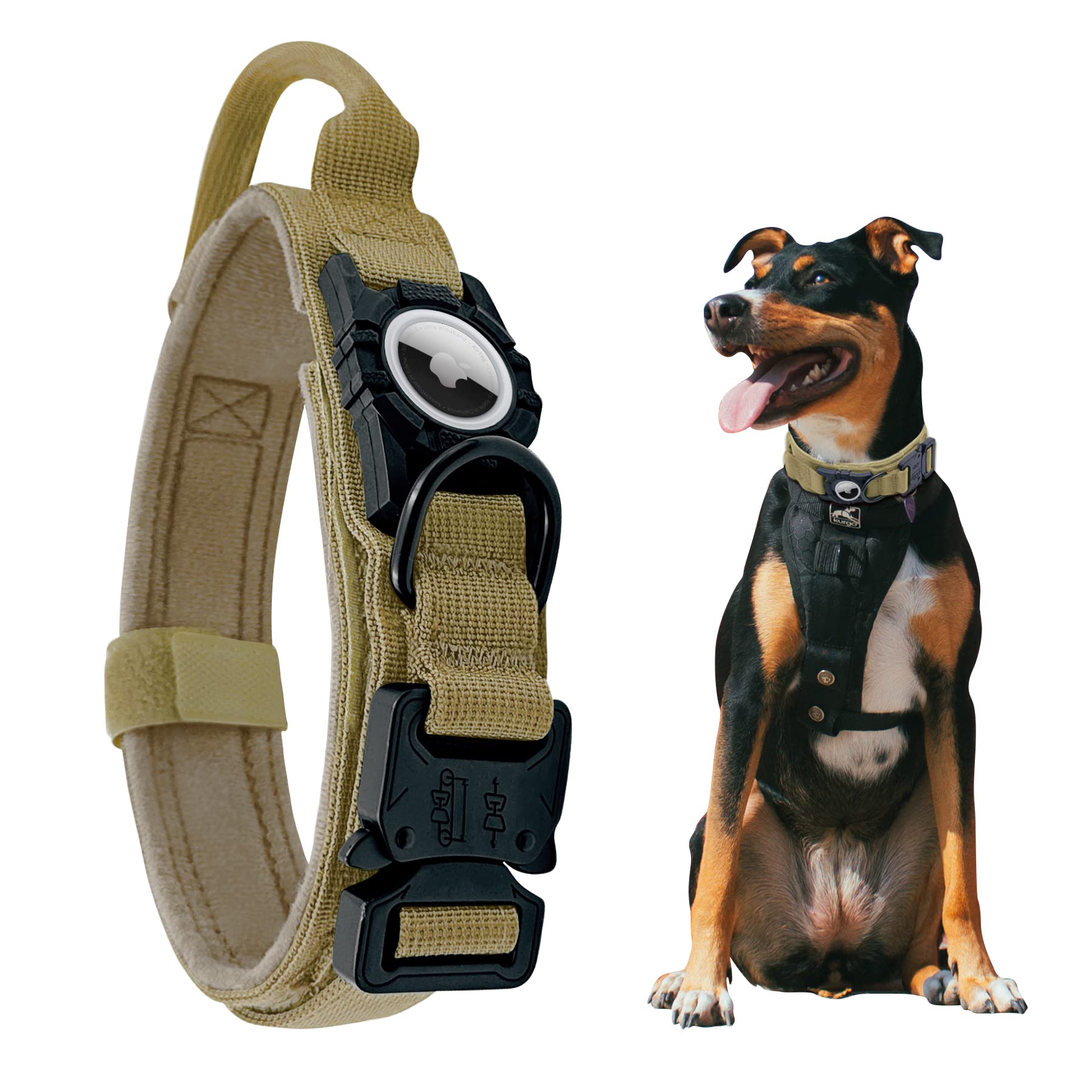 Tactical AirTag Dog Collar – Heavy - Duty & Adjustable - Abbycart