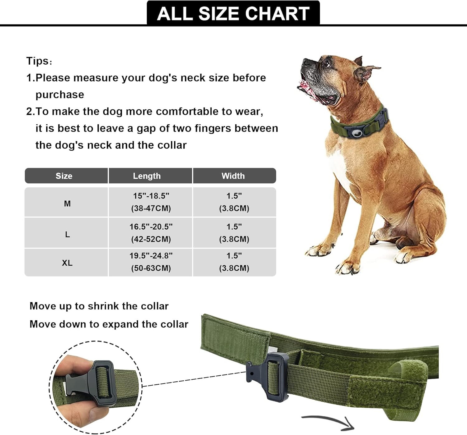 Tactical AirTag Dog Collar – Heavy - Duty & Adjustable - Abbycart