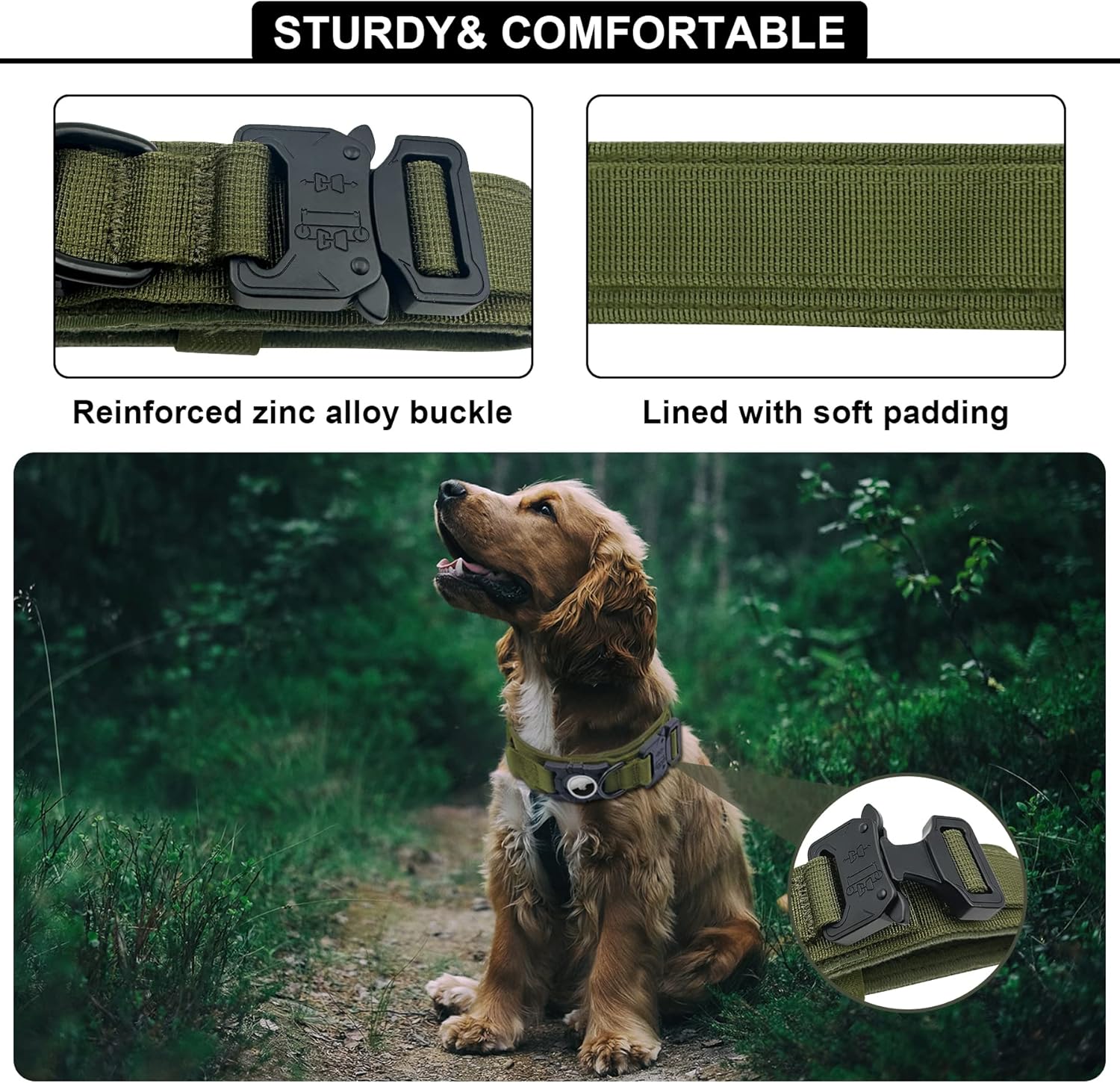 Tactical AirTag Dog Collar – Heavy - Duty & Adjustable - Abbycart